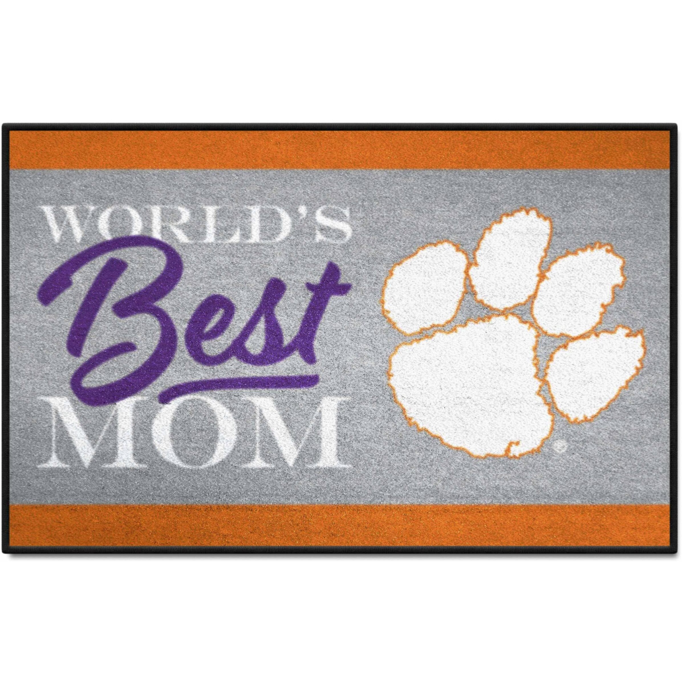 FANMATS 34534 Clemson Tigers World's Best Mom Starter Mat Accent Rug - 19in. x 30in.