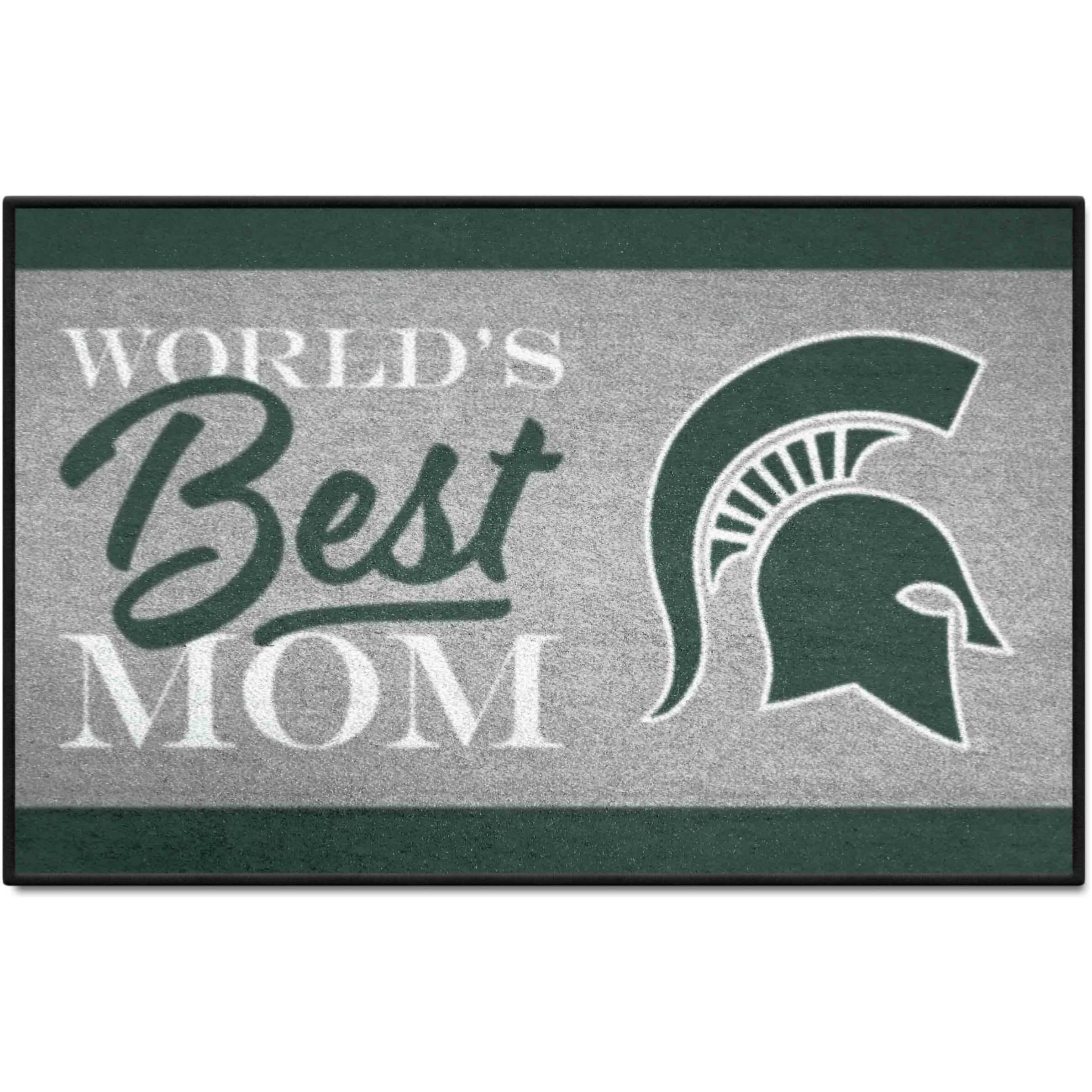 FANMATS 34555 NCAA - Michigan State Spartans World's Best Mom Starter Mat Accent Rug - 19in. x 30in.| Sports Fan Home Decor Rug and Tailgating Mat
