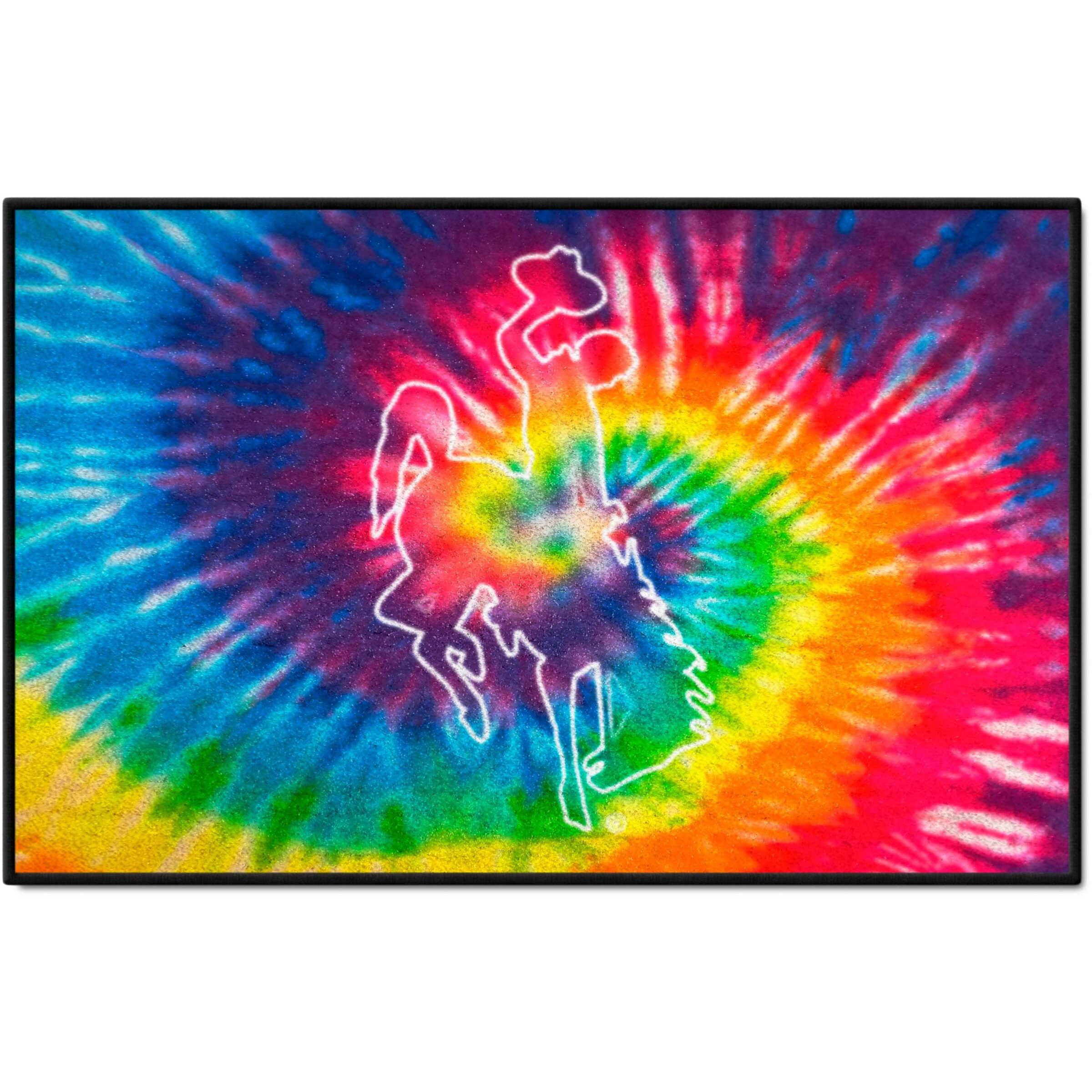 FANMATS 34086 NCAA - Wyoming Cowboys Tie Dye Starter Mat Accent Rug - 19in. x 30in.| Sports Fan Home Decor Rug and Tailgating Mat