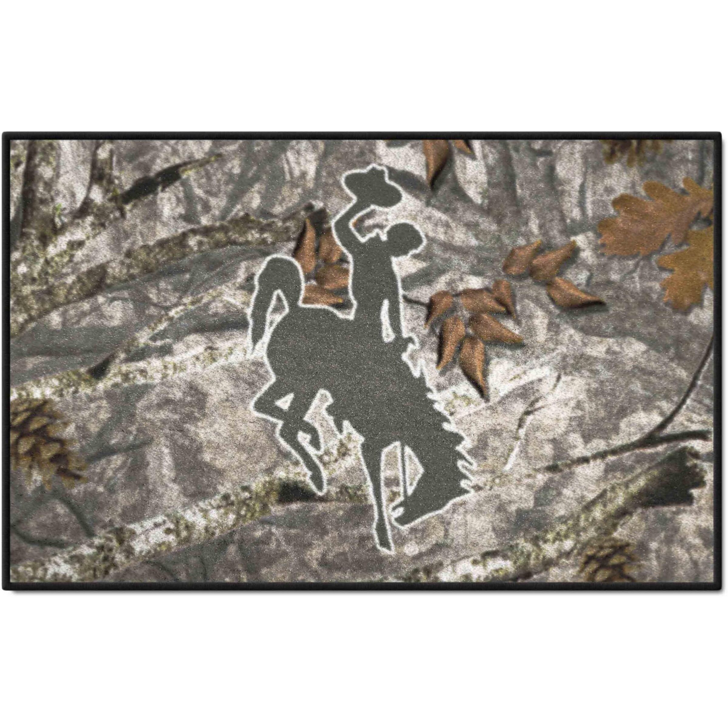 FANMATS 34006 NCAA -Wyoming Cowboys Camo Starter Mat Accent Rug - 19in. x 30in.| Sports Fan Home Decor Rug and Tailgating Mat