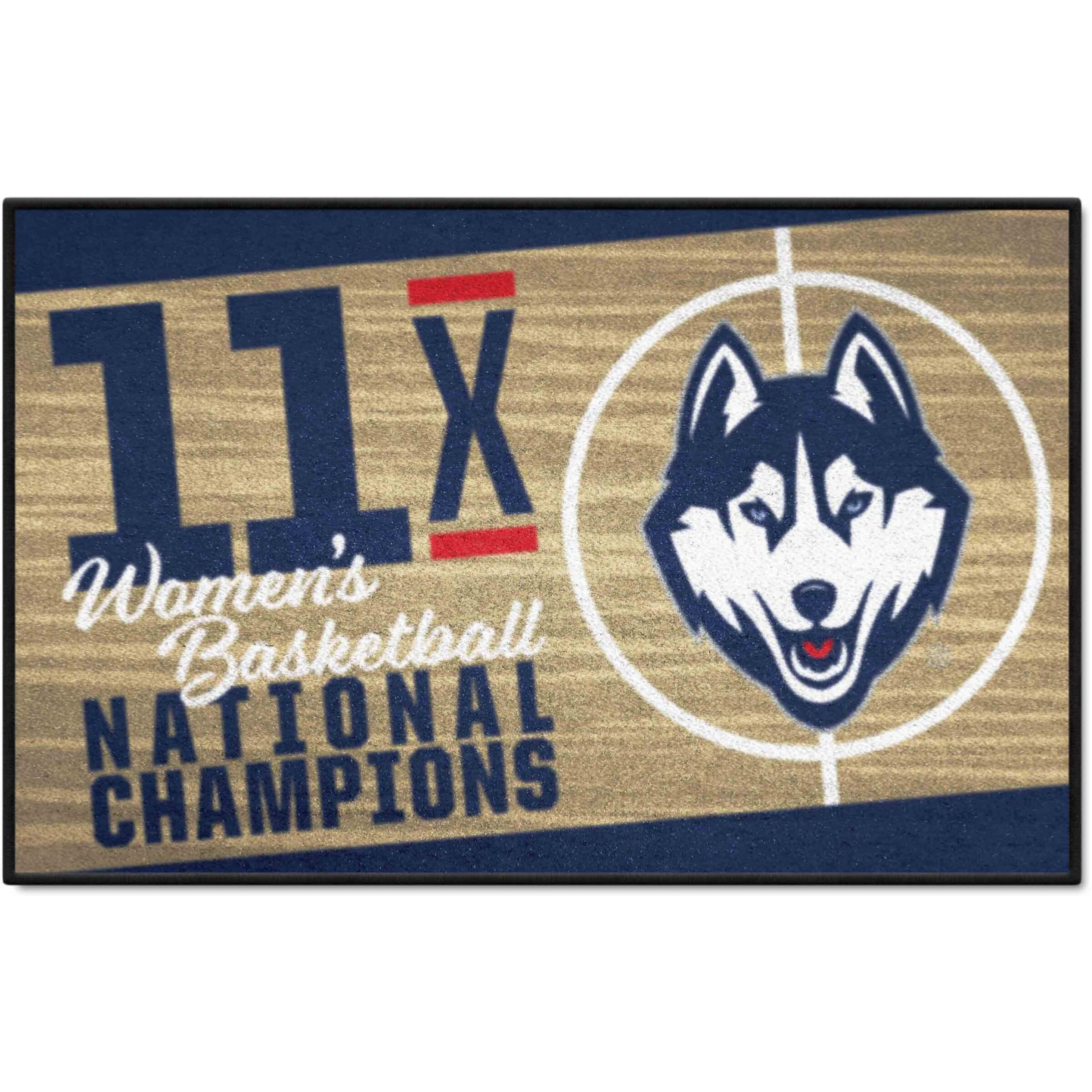 FANMATS 36278 NCAA - UConn Huskies Dynasty Starter Mat Accent Rug - 19in. x 30in. | Sports Fan Home Decor Rug and Tailgating Mat