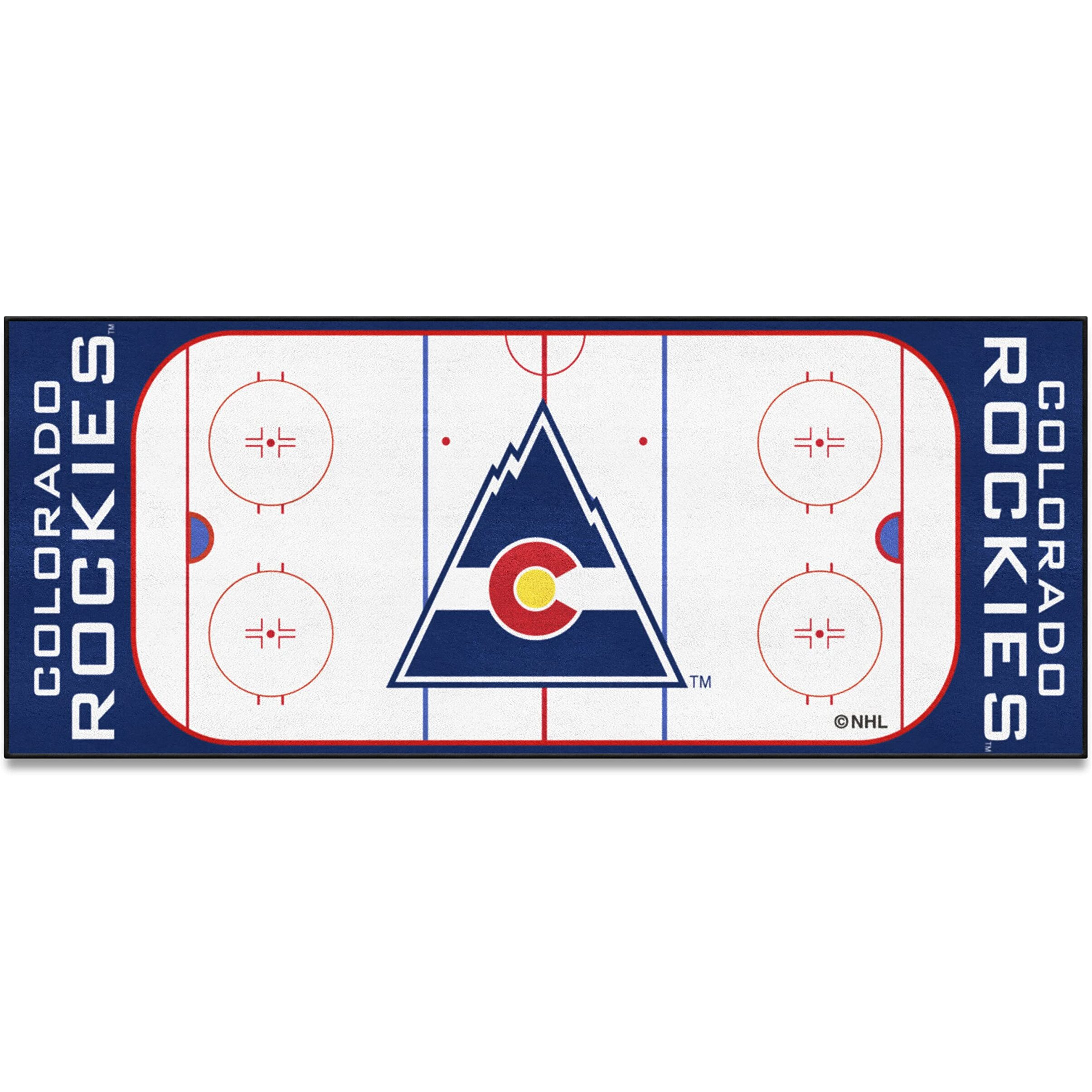 FANMATS 35473 NHL Retro - Colorado Rockies Rink Runner - 30in. x 72in.