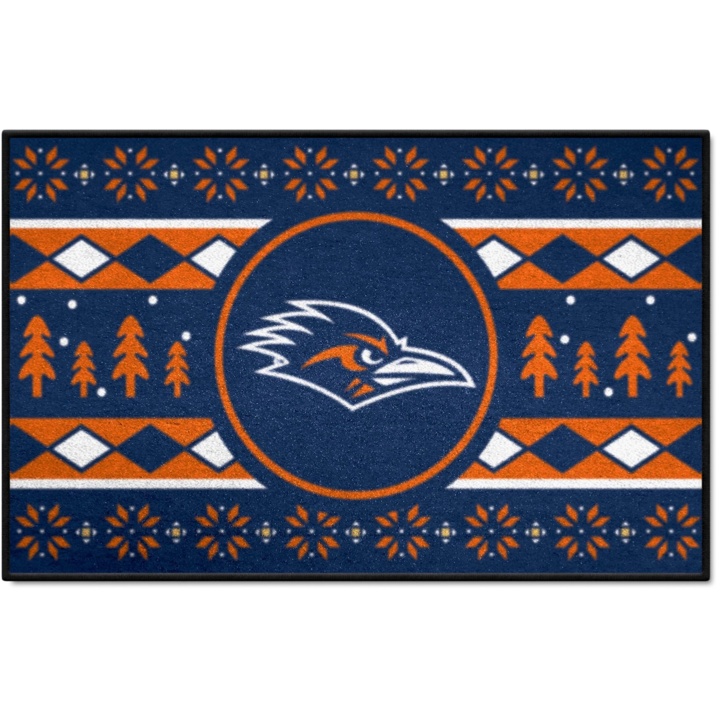 FANMATS 35968 NCAA - UTSA Roadrunners Holiday Sweater Starter Mat Accent Rug - 19in. x 30in.| Sports Fan Home Decor Rug and Tailgating Mat
