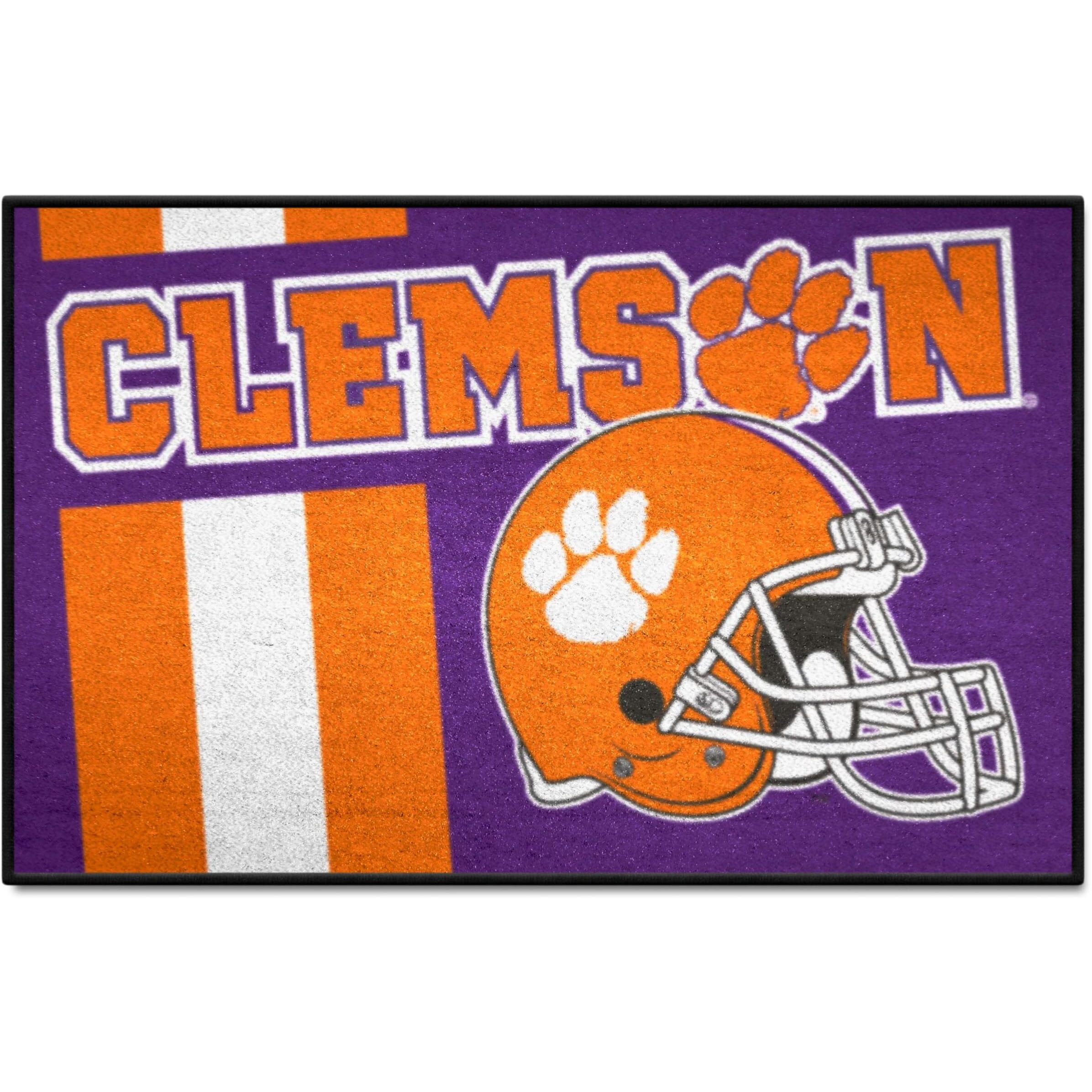 FANMATS 36844 NCAA - Clemson Tigers Starter Mat Accent Rug - 19in. x 30in., Uniform Design| Sports Fan Home Decor Rug and Tailgating Mat