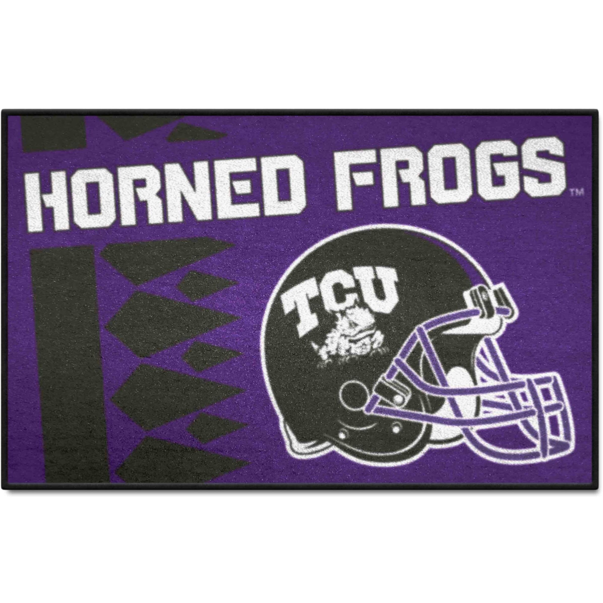 FANMATS 36829 NCAA - TCU Horned Frogs Starter Mat Accent Rug - 19in. x 30in., Uniform Design| Sports Fan Home Decor Rug and Tailgating Mat