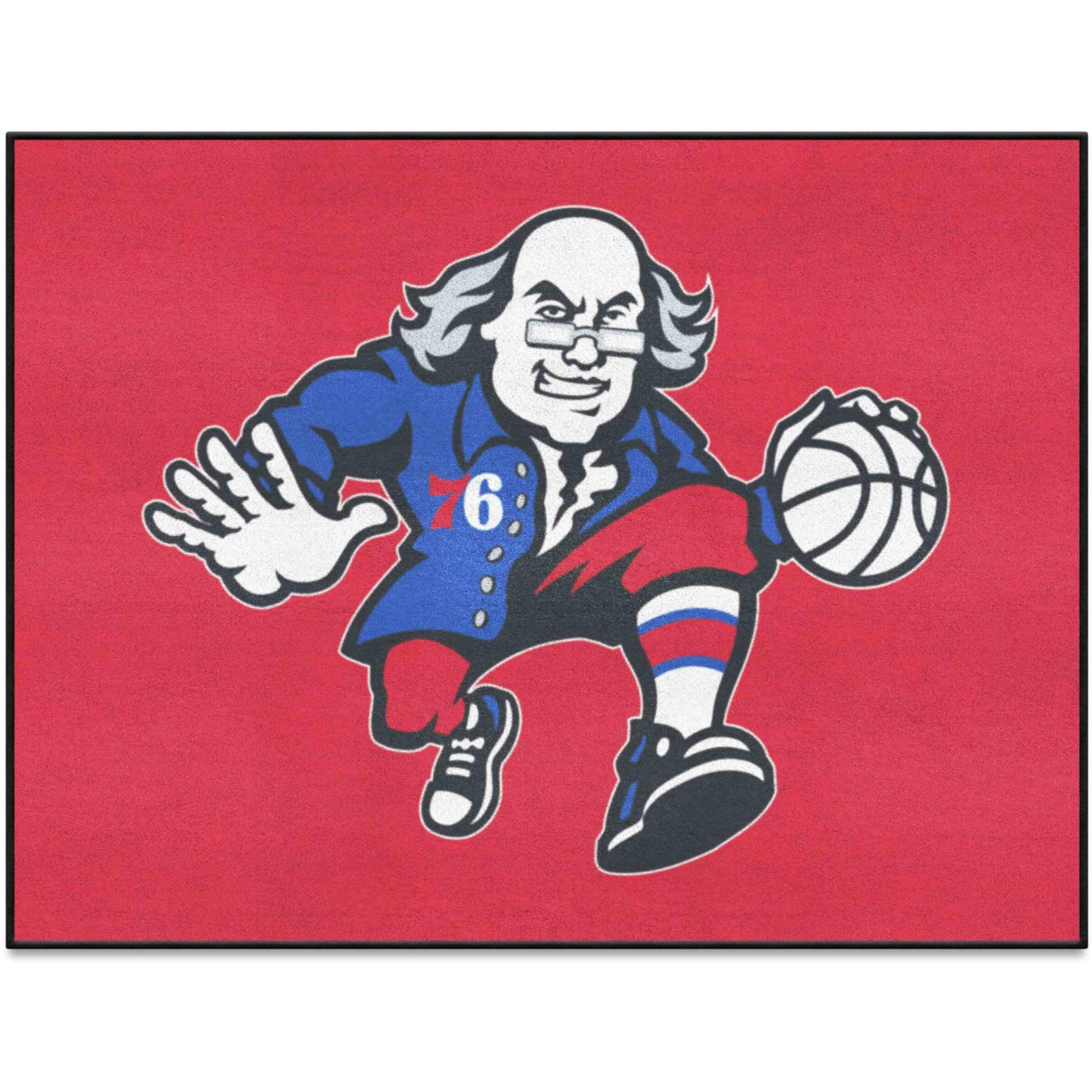 FANMATS 37066 NBA - Philadelphia 76ers All-Star Mat | Red | 33.75&quotx42.5" | Benjamin Franklin Secondary Logo