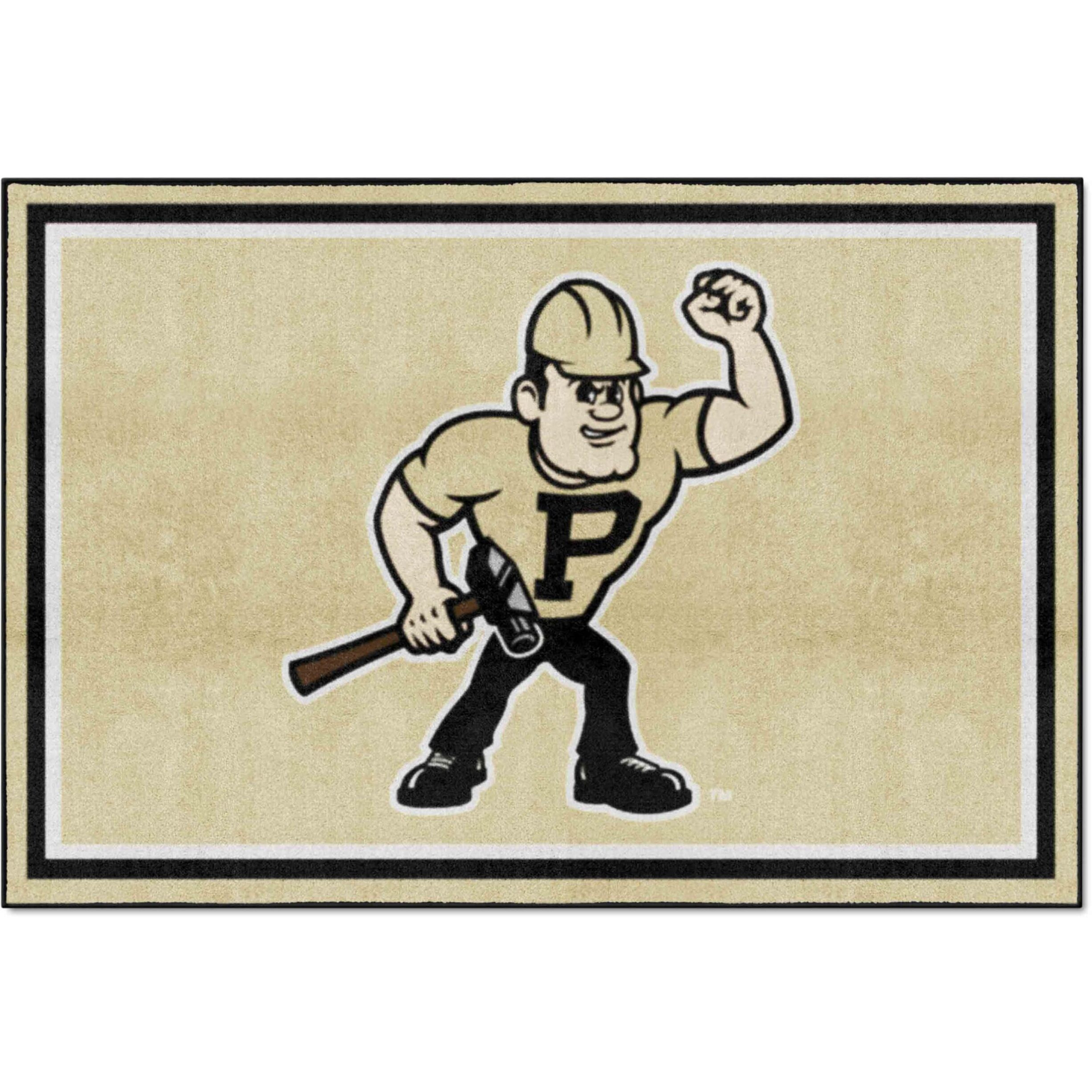FANMATS 36513 Purdue Boilermakers 4ft. x 6ft. Plush Area Rug