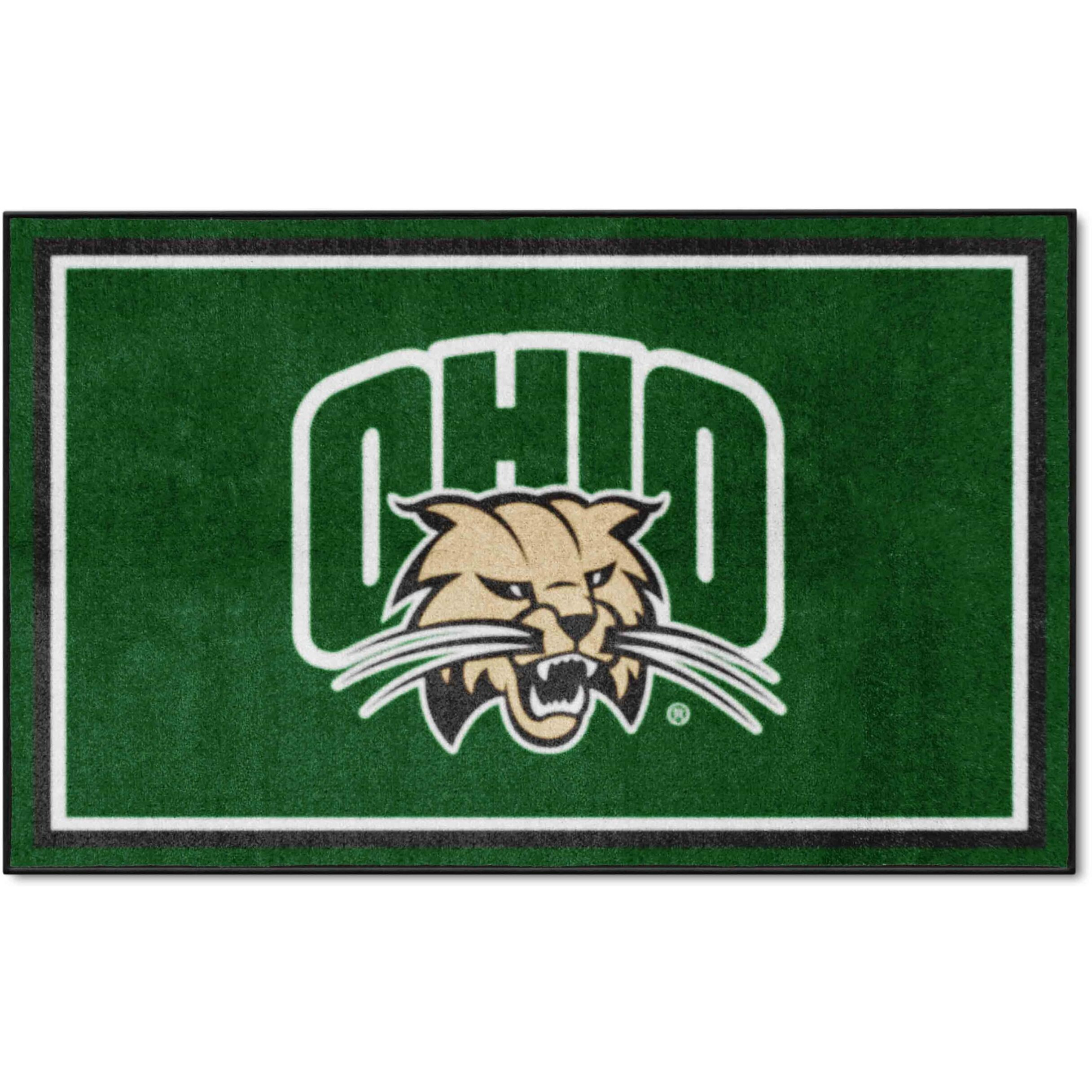 FANMATS 37751 Ohio Bobcats 4ft. x 6ft. Plush Area Rug