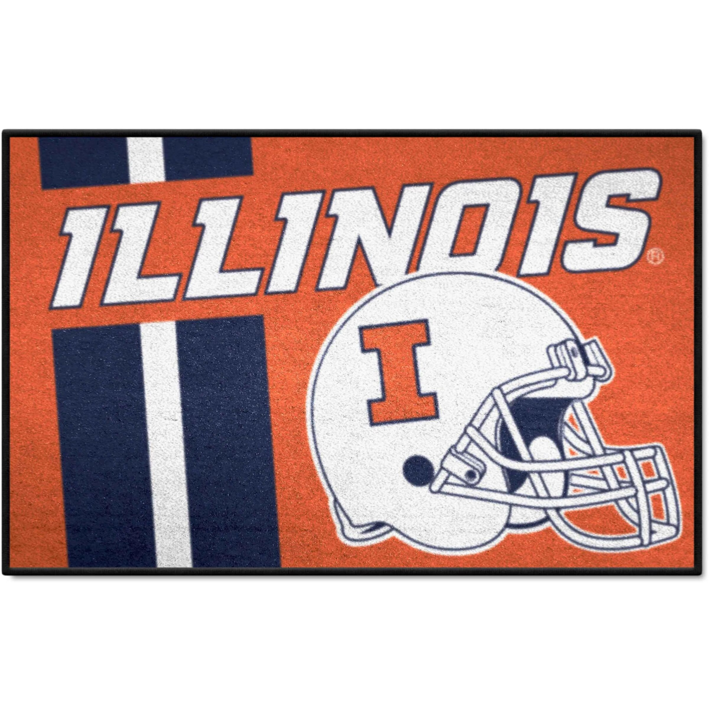 FANMATS 36810 NCAA - Illinois Illini Starter Mat Accent Rug - 19in. x 30in. | Sports Fan Home Decor Rug and Tailgating Mat