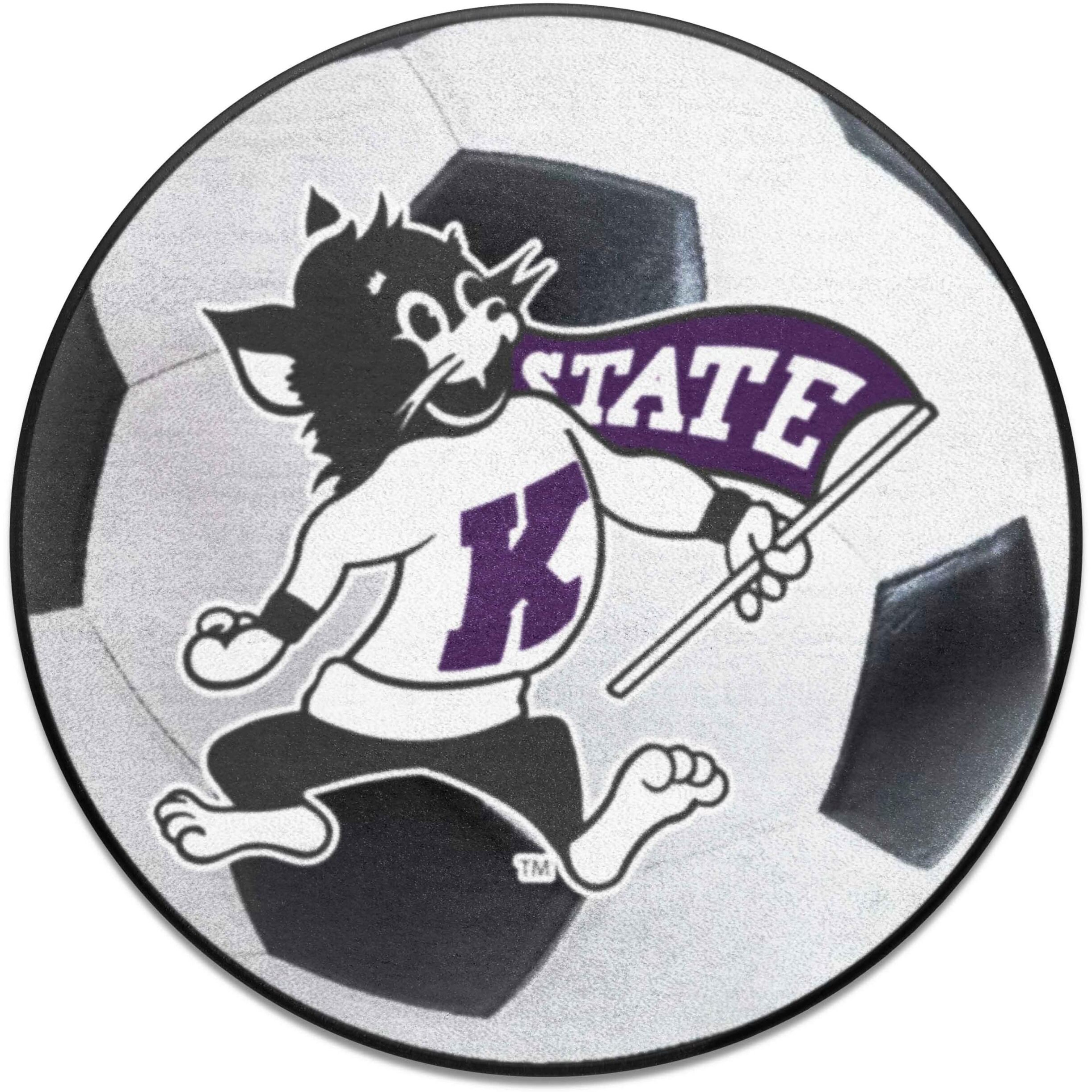 FANMATS 36376 Kansas State Wildcats Soccer Ball Rug - 27in. Diameter