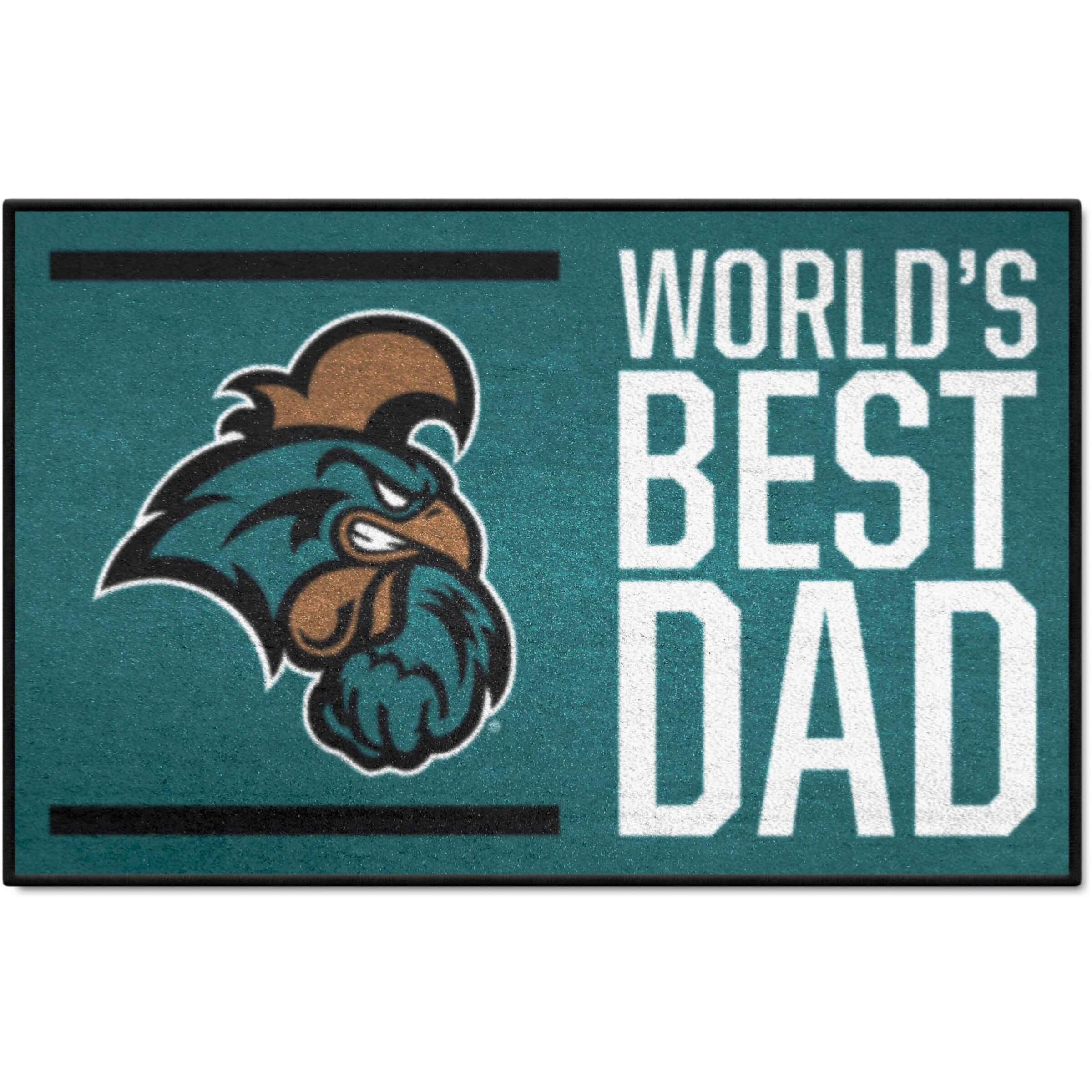 FANMATS 38385 NCAA - Coastal Carolina Chanticleers World's Best Dad Starter Mat Accent Rug - 19in. x 30in. | Sports Fan Home Decor Rug and Tailgating Mat