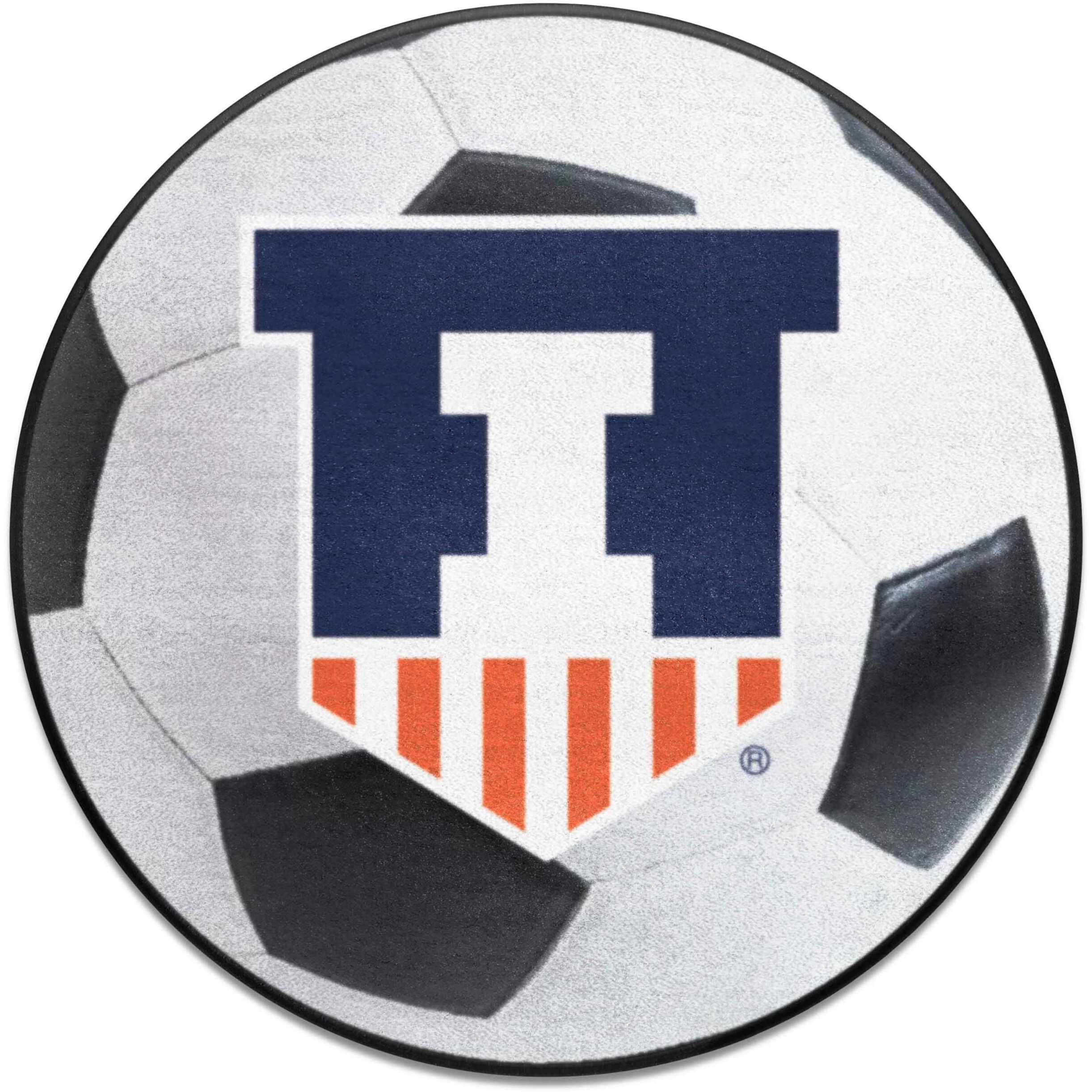 FANMATS 36340 Illinois Illini Soccer Ball Rug - 27in. Diameter