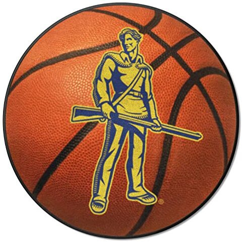 FANMATS 36750 West Virginia Mountaineers Basketball Rug - 27in. Diameter