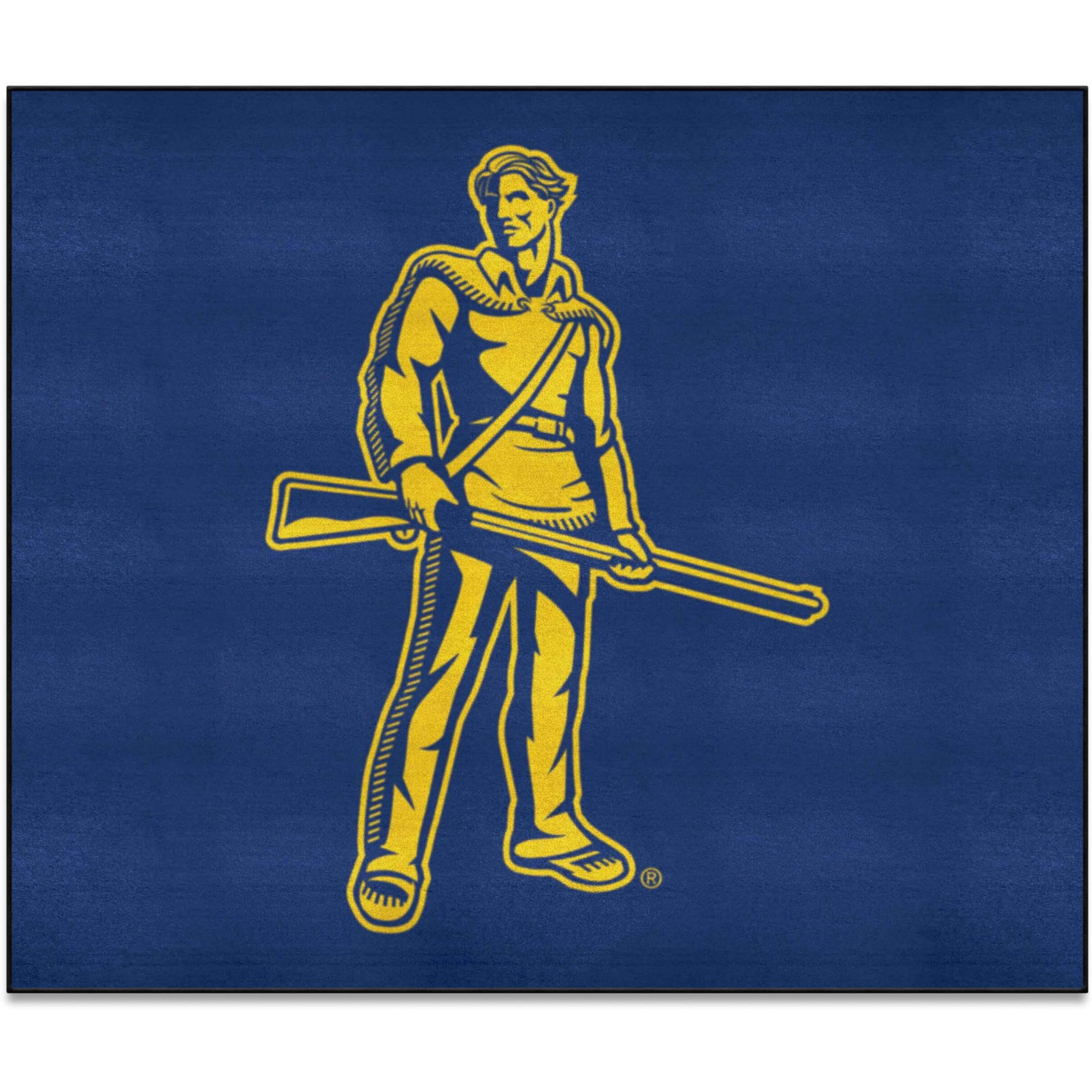 FANMATS 36752 West Virginia Mountaineers Soccer Ball Rug - 27in. Diameter