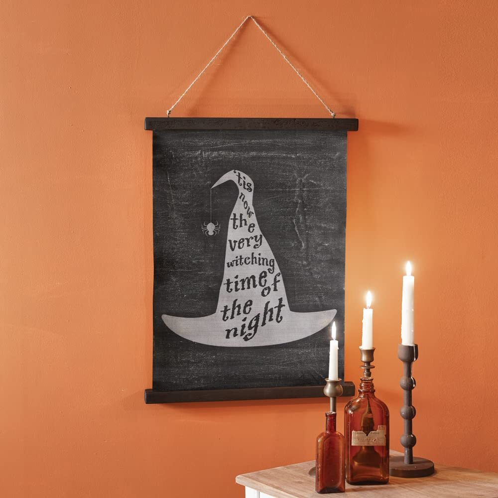 CTW Home Collection Witching Time Canvas Decorative Sign, 24-inch Height, Holiday Season Decoration