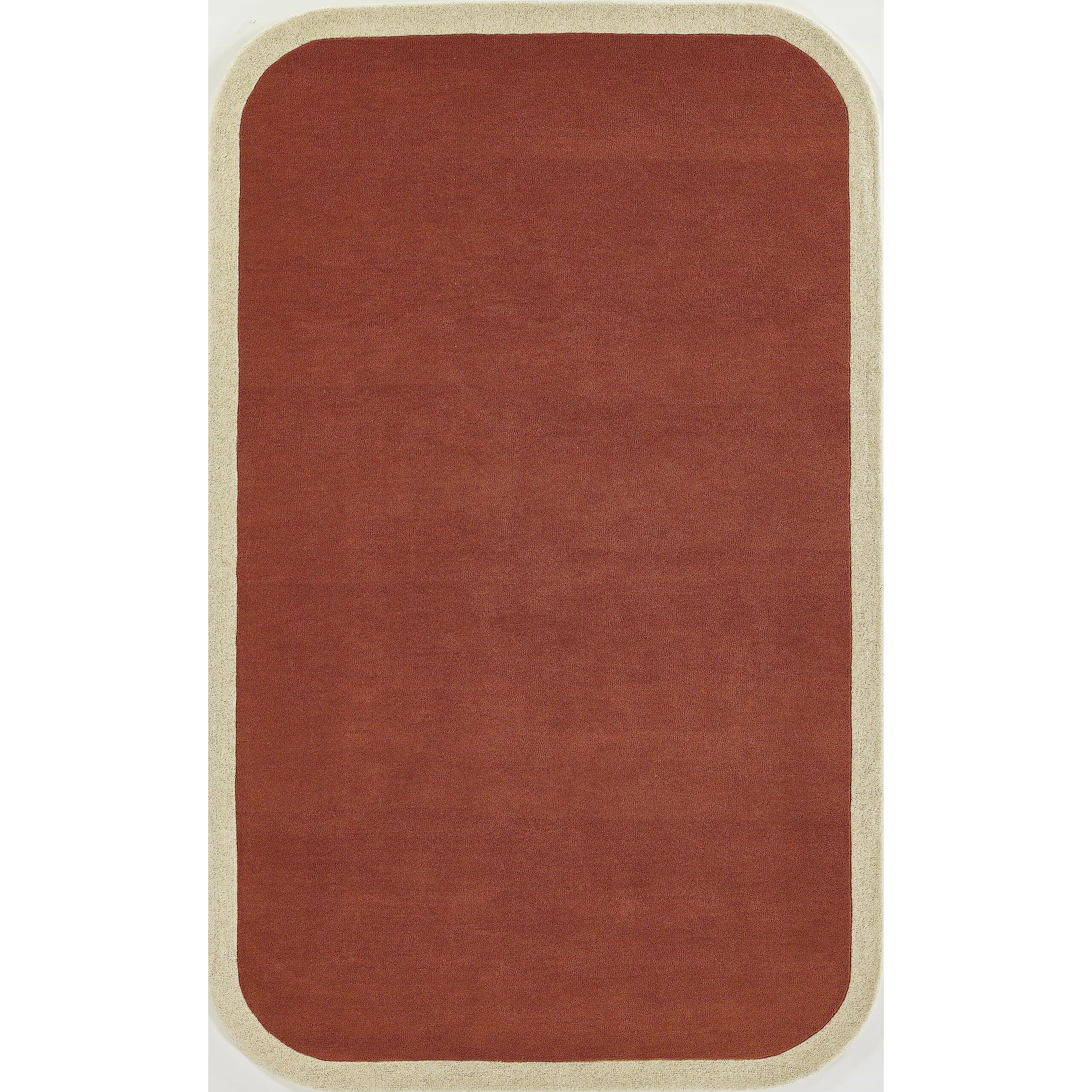 Novogratz by Momeni Tallulah Solid Color Ivory Border Wool Hand Tufted Area Rug, 2' X 4', Copper