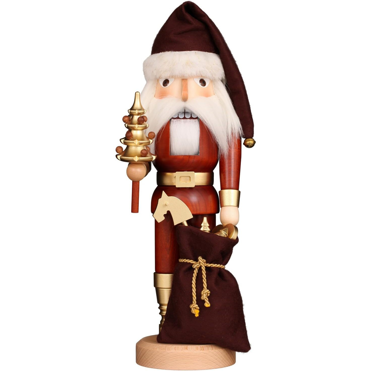 Christian Ulbricht Nutcracker - Santa Natural, Gold - 15.7&quotH x 5.5&quotW x 4.9&quotD