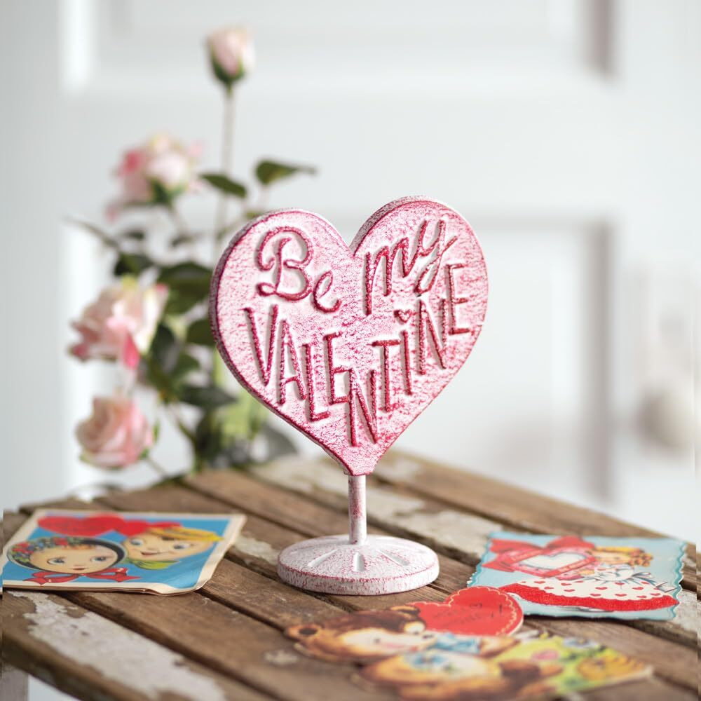 Colonial Tin Works Be My Valentine Tabletop Sign, 7-inch Height, Lovers Home Decoration