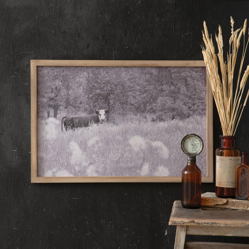Colonial Tin Works Bull in Pasteur Wall Art, 24-inch Length, Home Hanging Decoration, Grey, 440356