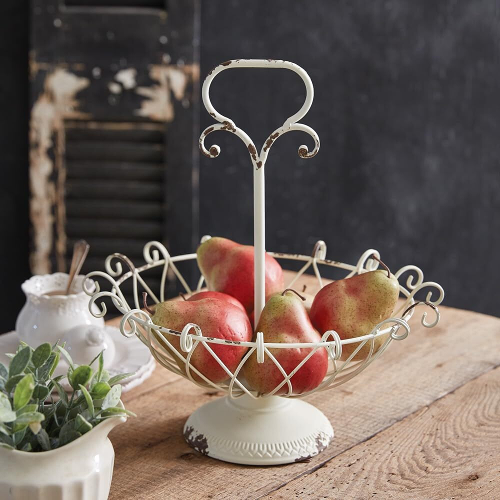 Colonial Tin Works Evelyn Wire Fruit Basket, 15-inch Height, Home, Home Dcor