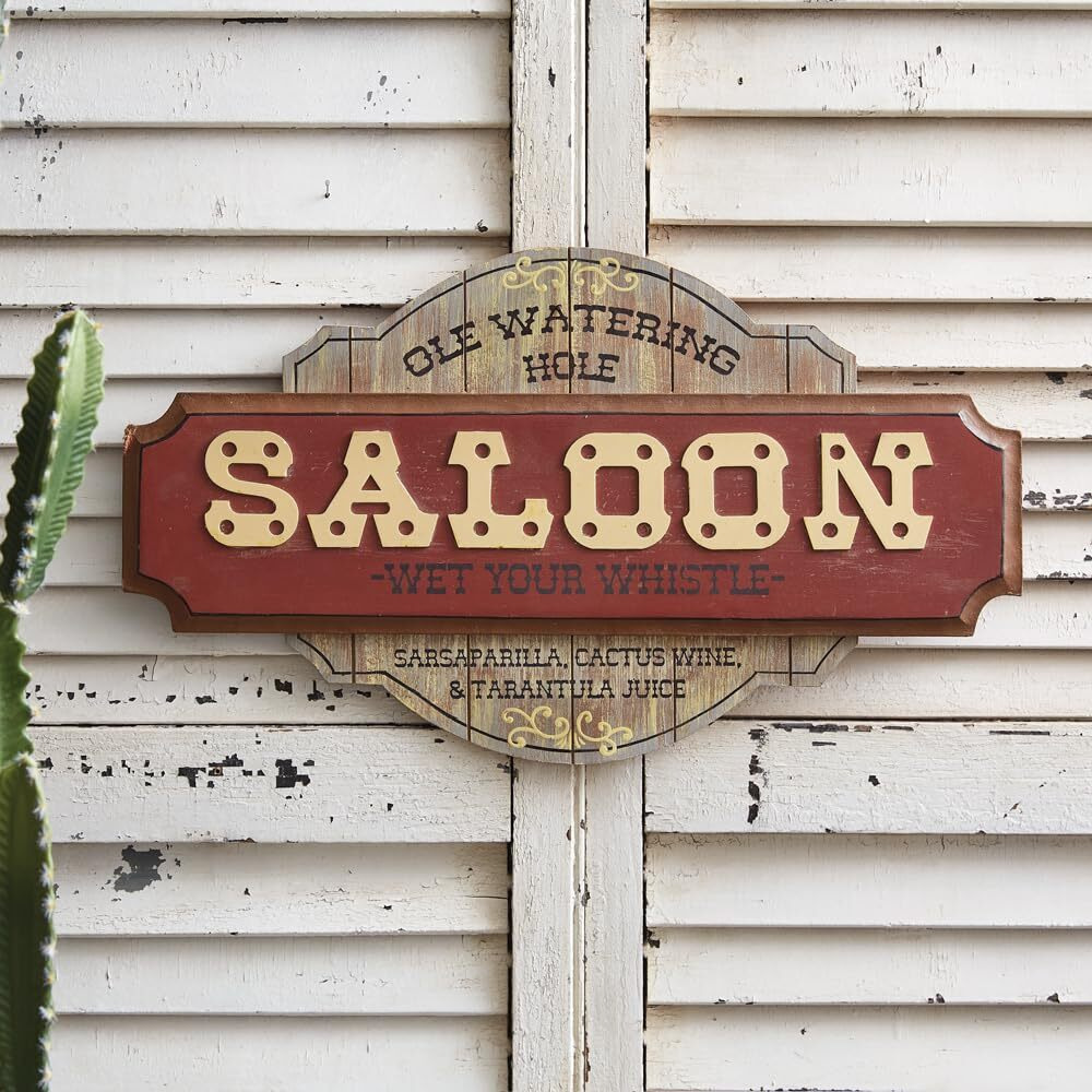 Colonial Tin Works Saloon Wall Sign, 13-inch Height, Home, Home Dcor