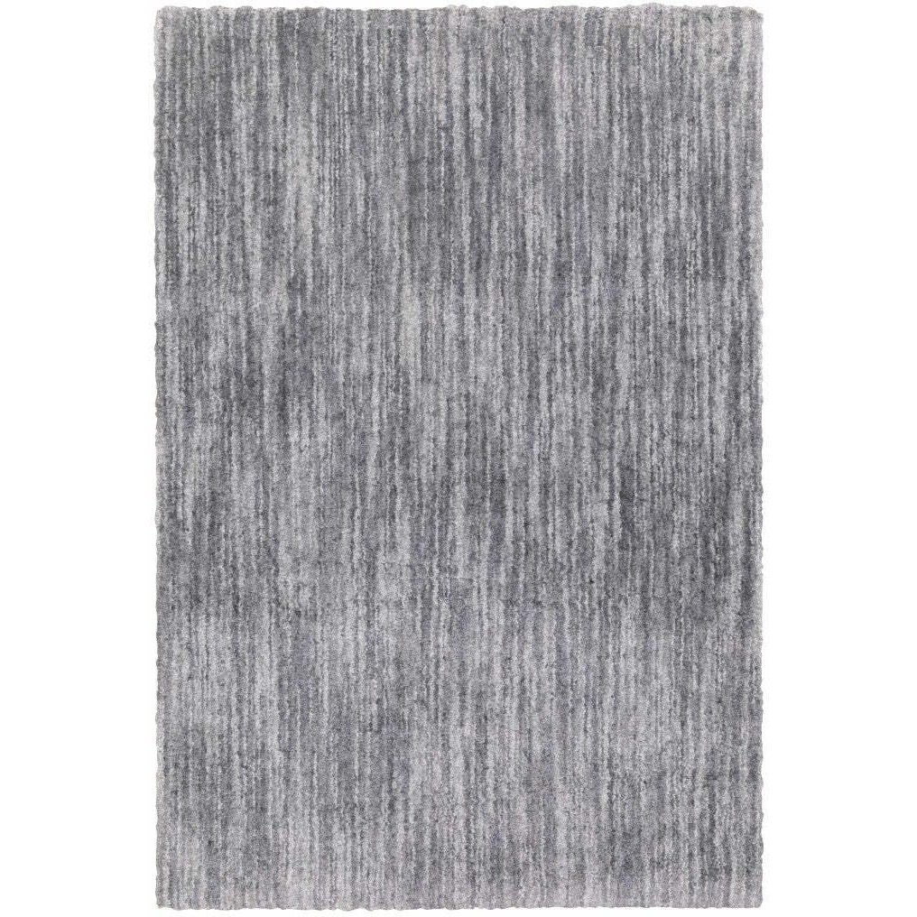 HomeRoots 507842 10 x 13 ft. Gray Shag Power Loom Stain Resistant Rectangle Area Rug