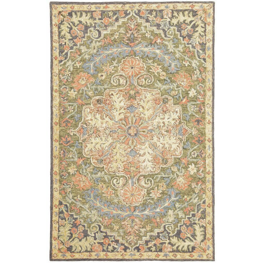 HomeRoots 508103 8 x 10 ft. Oriental Tufted Handmade Stain Resistant Area Rug Multi Color