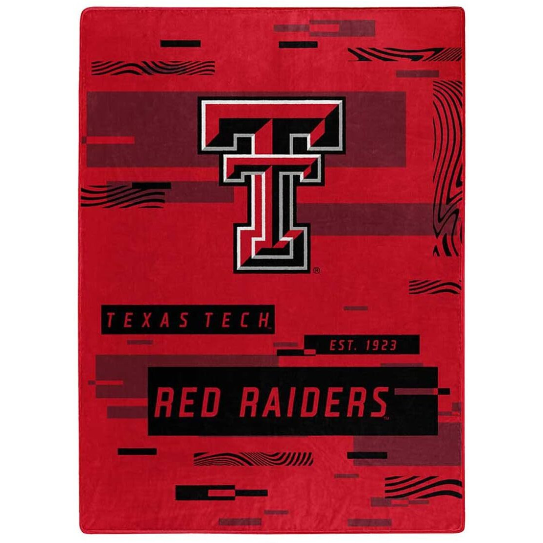 NORTHWEST Company NCAA Digitize Design Plush Raschel Thow Blanket, 60&quotx80" (Texas Tech Red Raiders)