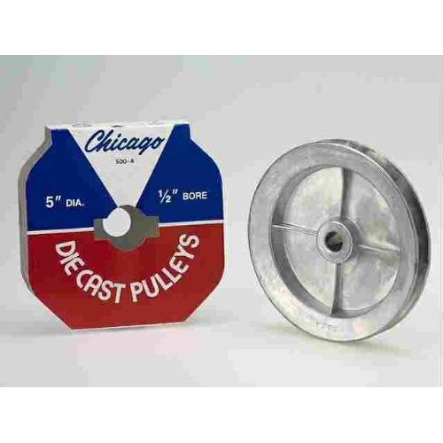 Chicago Die Cast 5 in. Dia. Zinc Single V Grooved Pulley