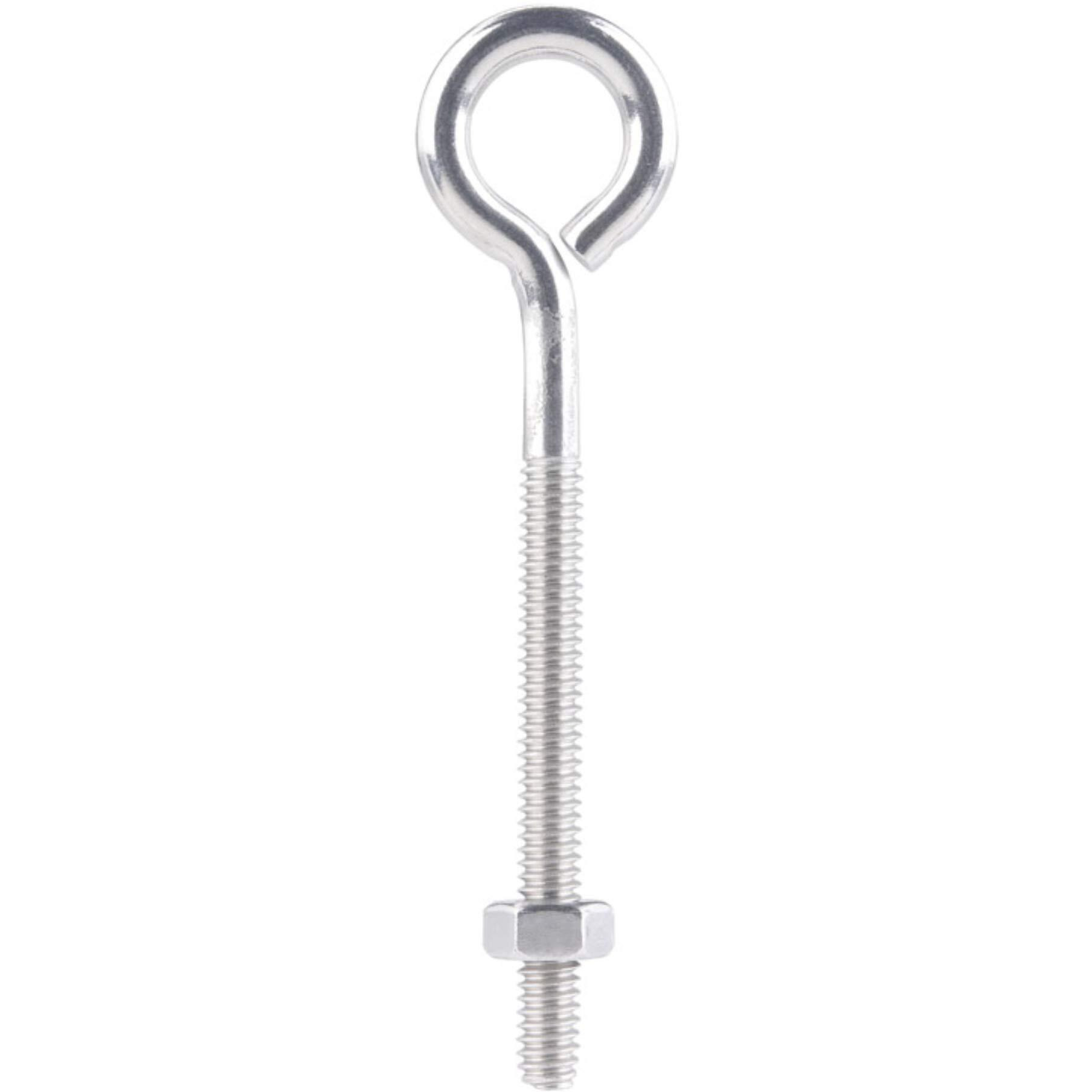 Hampton Stainless Steel Eye Bolt 4" Overall 2-3/8" Tread 115 Lb Bulk Stainless Steel