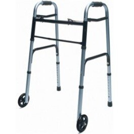 Lumex ColorSelect Adult Walker with Wheels - EVERYDAY WALKER W/ 5" WHEELS DUAL RELEASE PINK 1EA - 716270PK-1