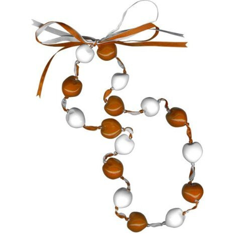 Sportbeads.com Orange and White Lucky Kukui Nuts Necklace