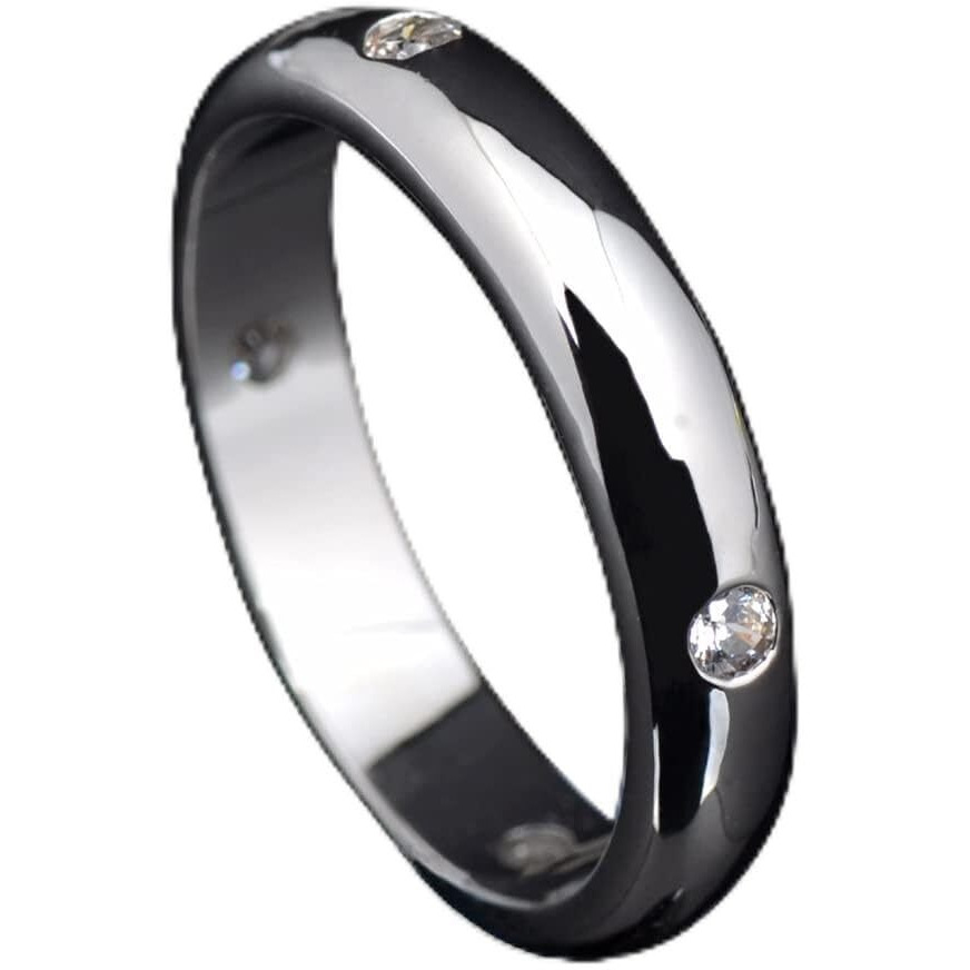Vista Shops Ella Eternity Band with 4 Crystals Classic Stackable Ring