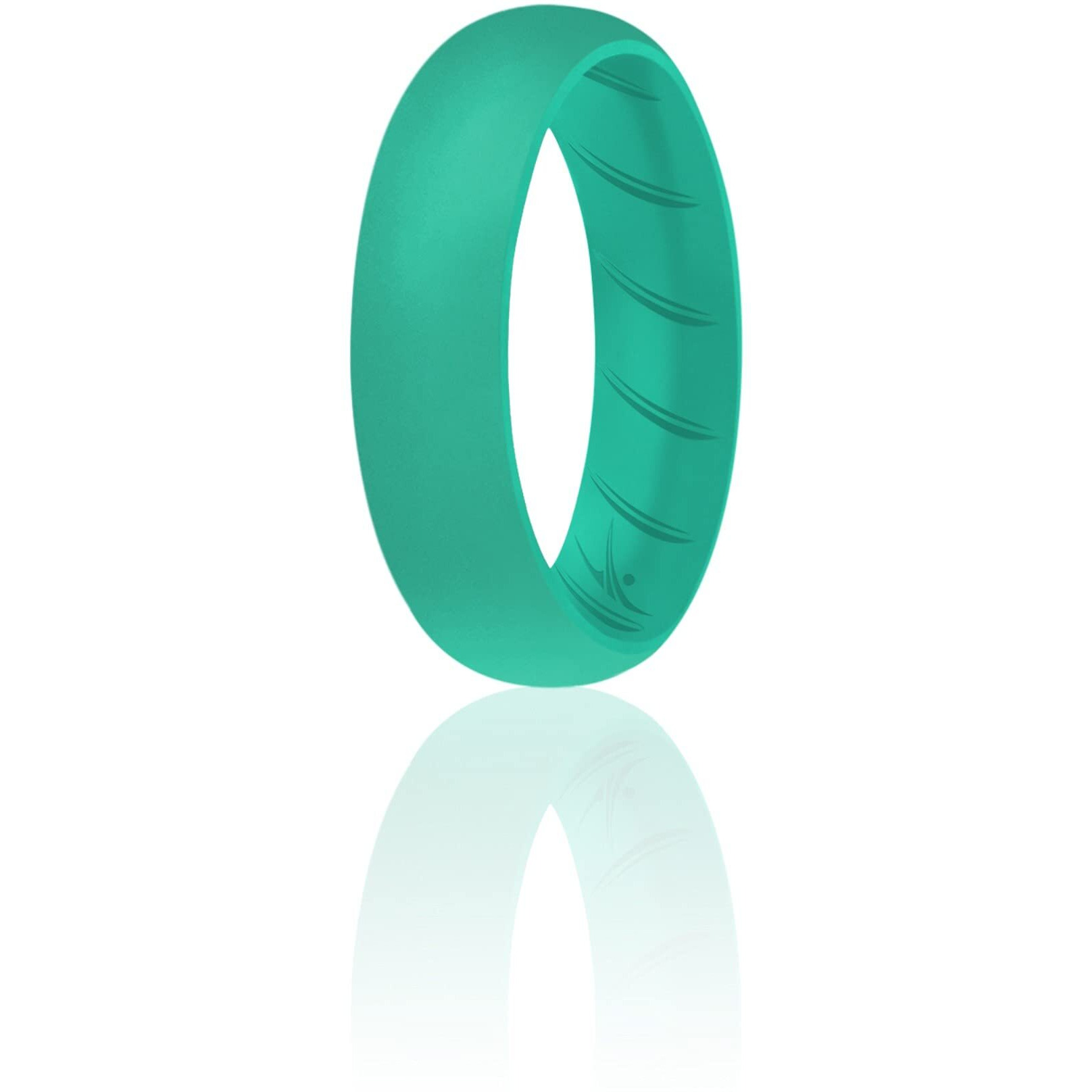 Silicone Wedding BR Solid Ring - Basic-Turquoise by ROQ for Women - 9 mm Ring
