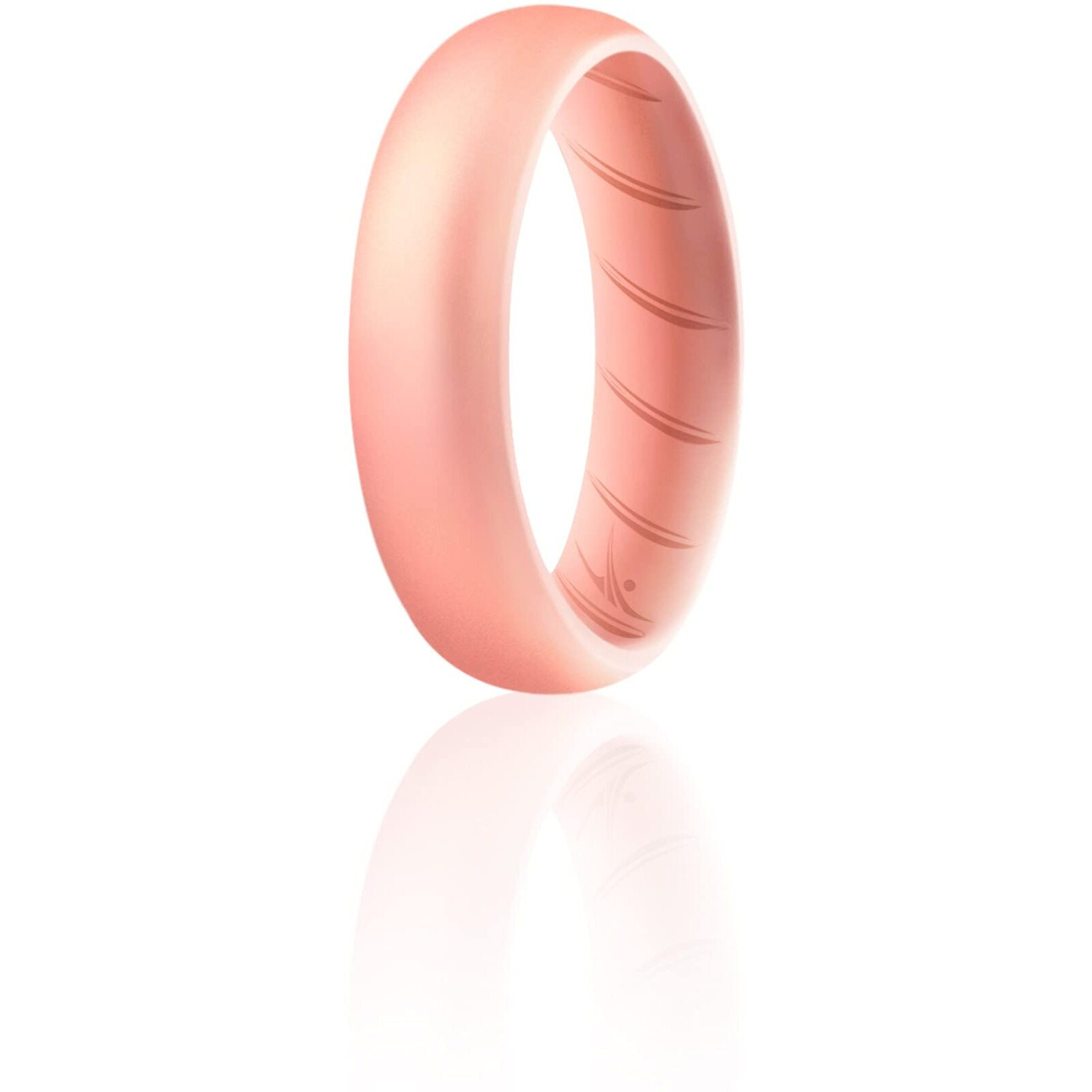 Silicone Wedding BR Solid Ring - Basic-Rose-Gold by ROQ for Women - 4 mm Ring