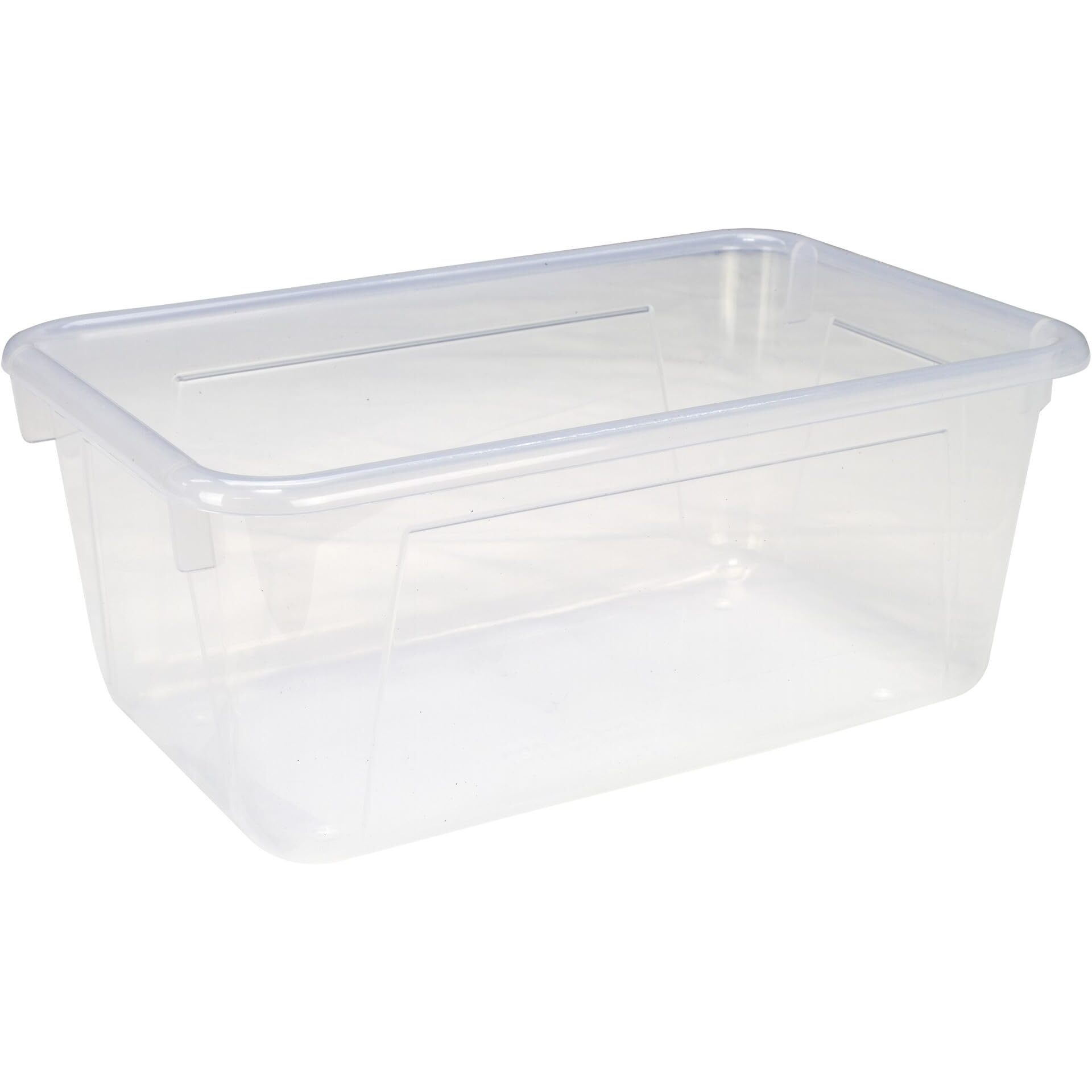 School Smart Sturdy Plastic Storage Tray, Multifunctional Design for Classroom, Home, and More, Standard Cubby Size, Translucent