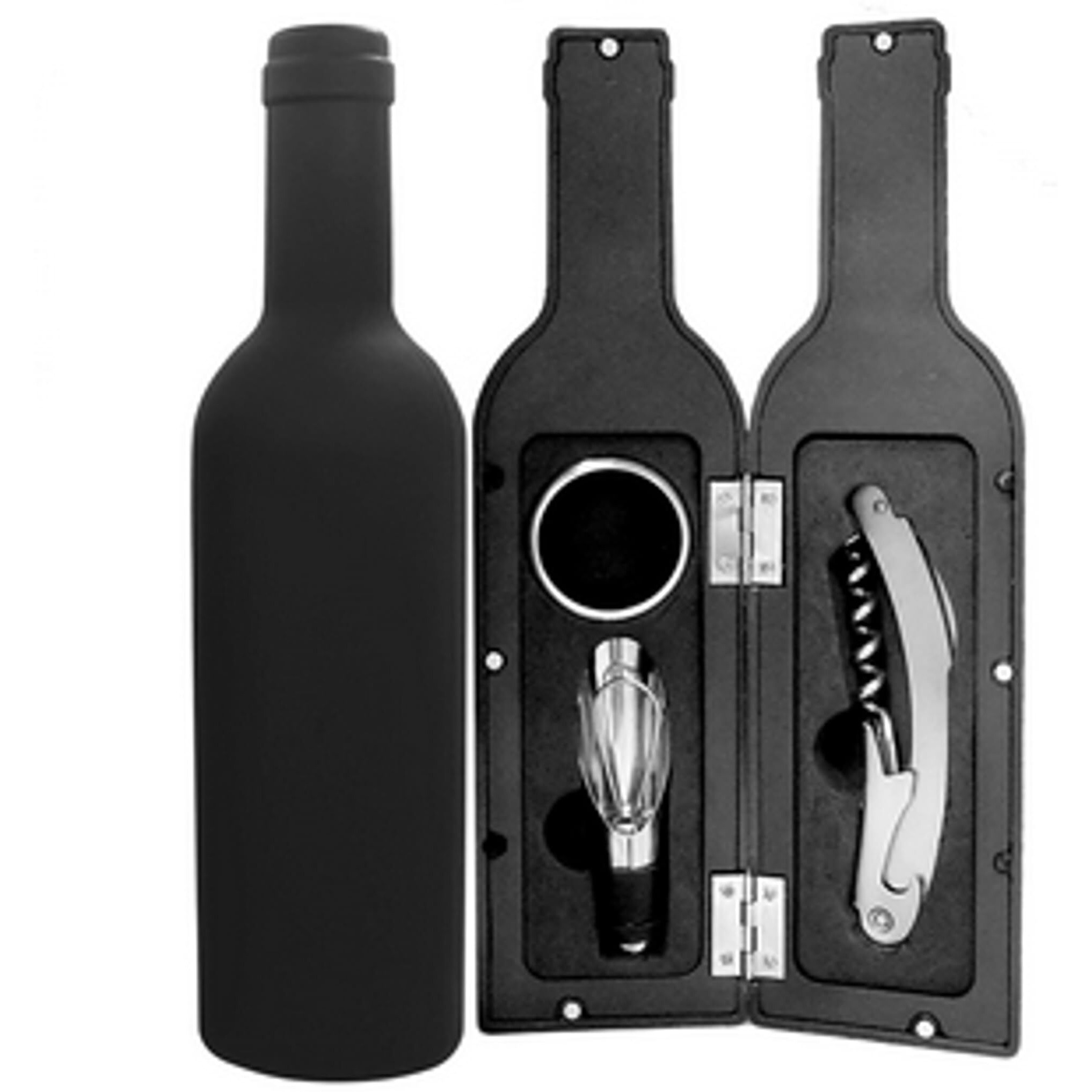 Premium Connection 5 Piece Bottle Shaped Wine Accessory Holder Gift Set