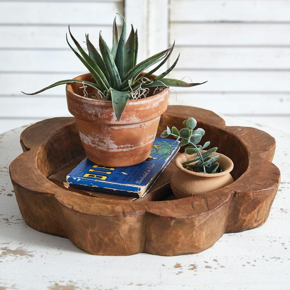 Colonial Tin Works Flower Dough Bowl, 2-inch Height, Home, Home Dcor