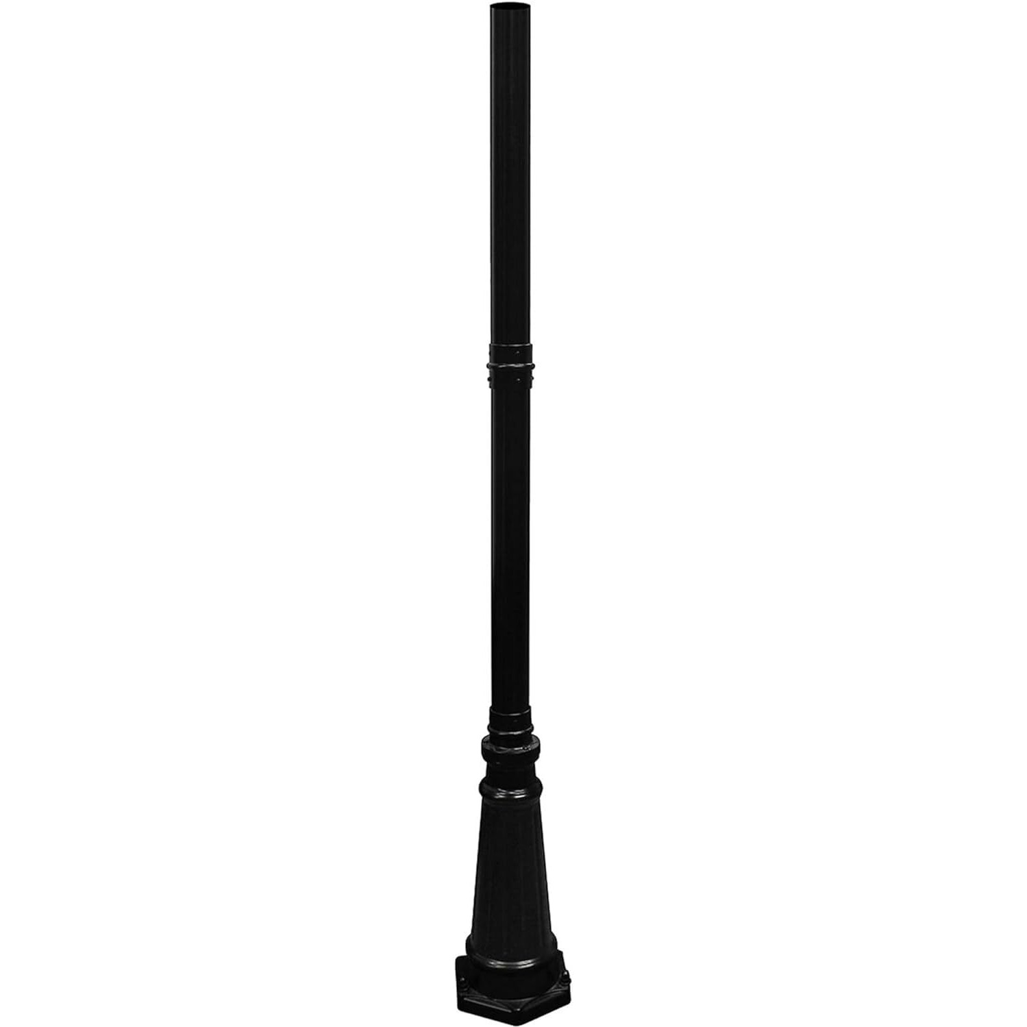 Gama Sonic Imperial Lamp Post for Outdoor Solar Post Light with 3" Fitter Mount, 79" Tall, Black Heavy Duty Cast Aluminum, Universal Fit 3inch Pole - GS-97SP (97SP0)