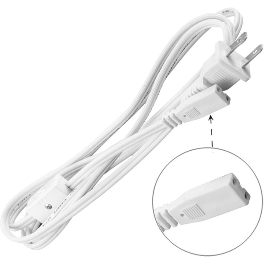 Jesco Lighting SP-PCSW Accessory - 72" 2-Wire Power Cord and Plug with Switch, White Finish