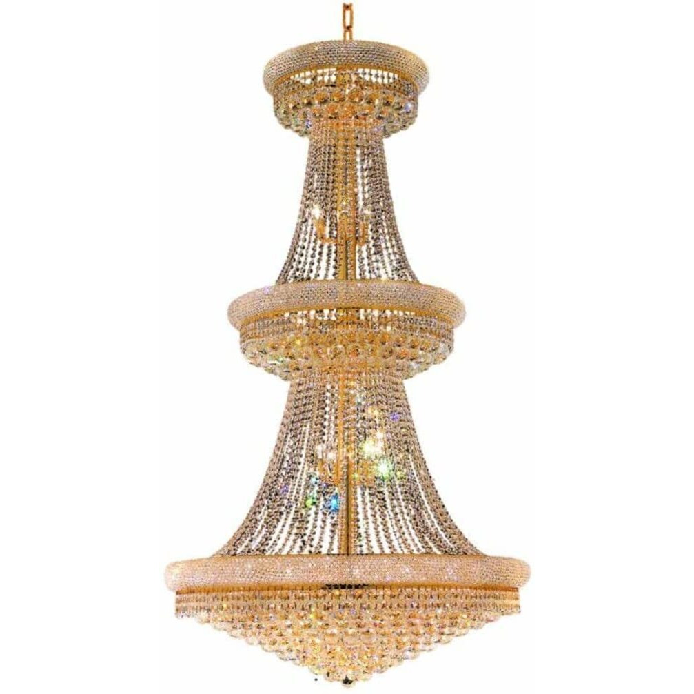 Elegant Lighting 1800 Primo Collection Large Chandelier 42" D x 72" H -38 Light,Gold Finish with Royal Cut Crystals