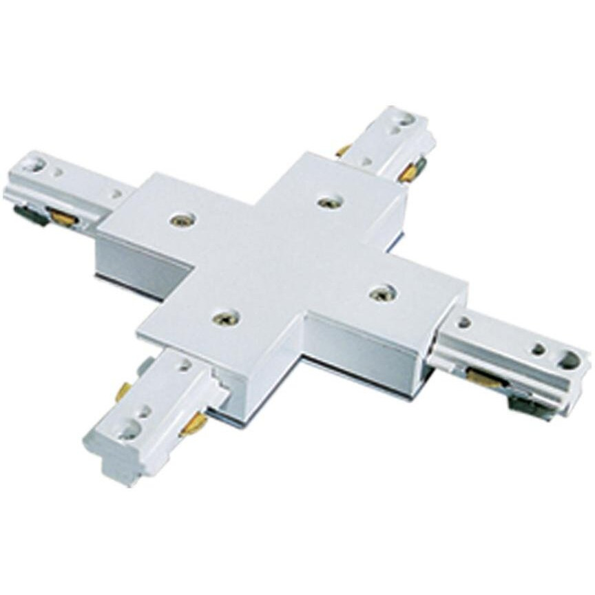Jesco Lighting HXJ 7" H Track X-Connector with Power Feed, Silver