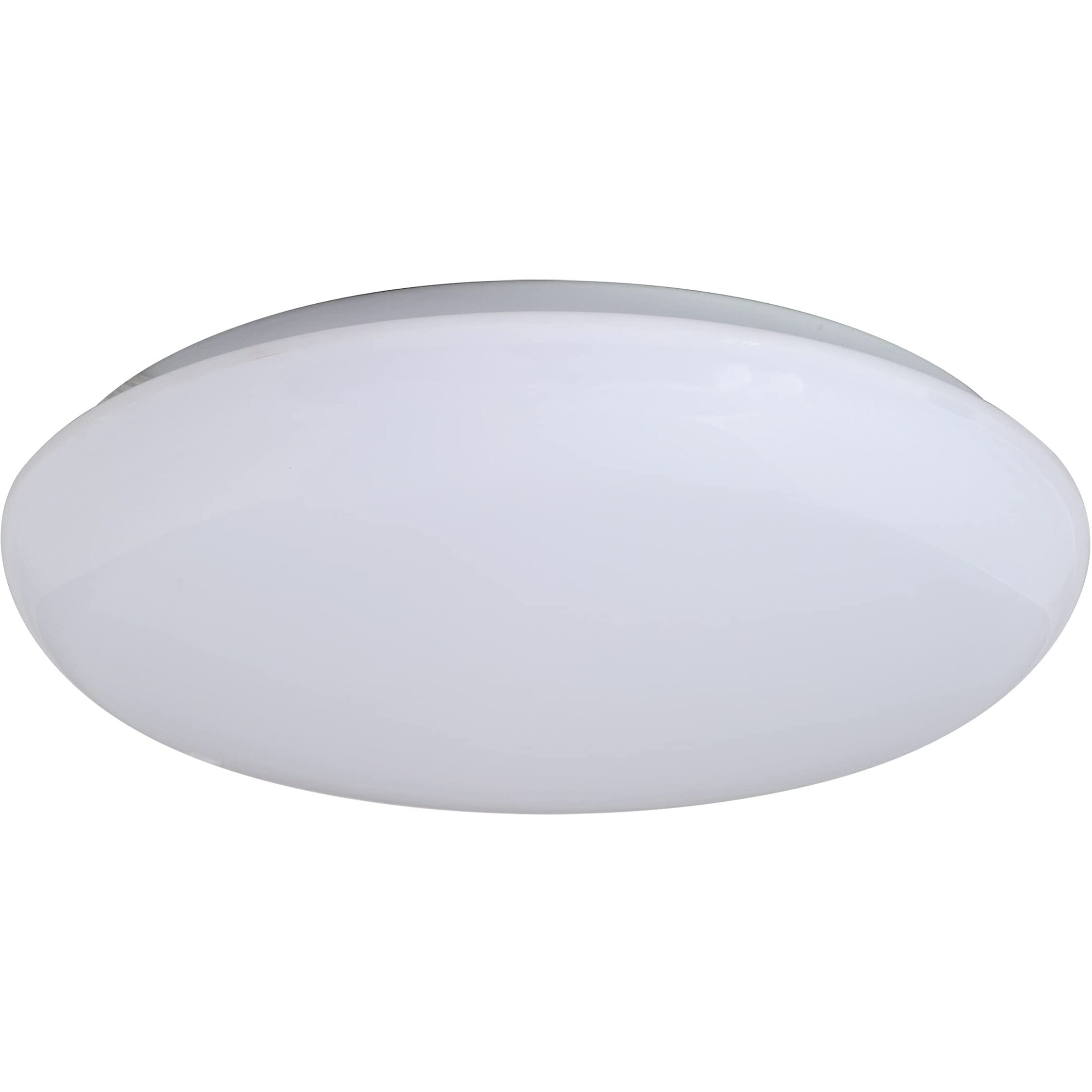 11" LED Shallow Cloud Fixture. Smooth White Diffuser with Twist and Lock on Installation. Dimmable. Damp Location