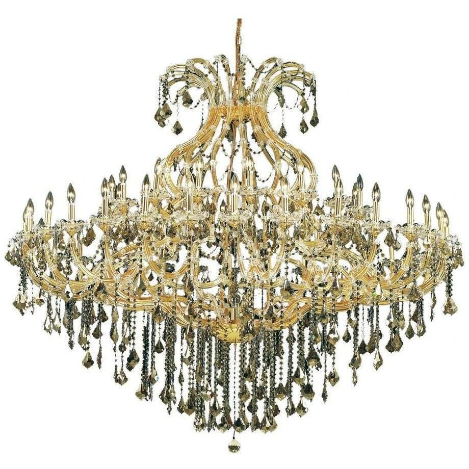 Elegant Lighting 2800G72G/RC Maria Theresa Collection 49-Light 72" Gold Chandelier with Clear Royal Cut Crystal
