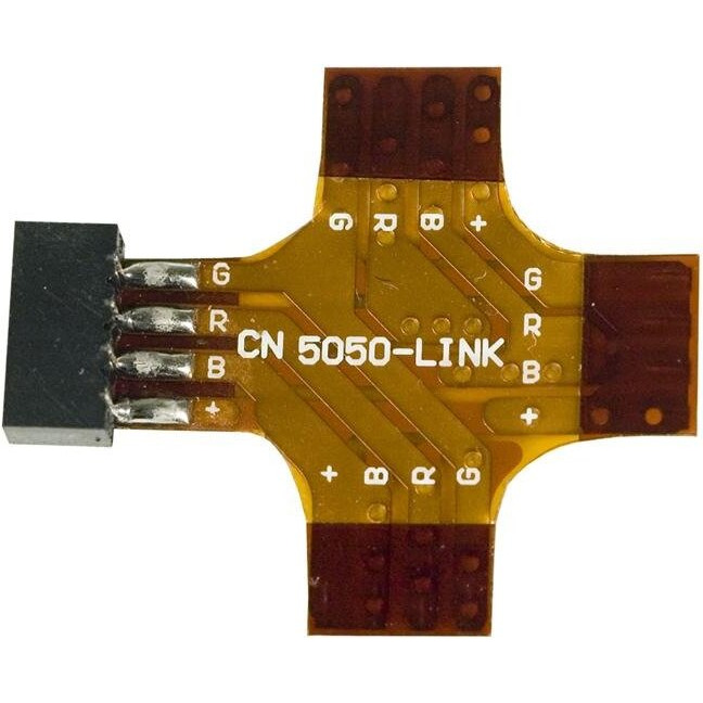 JESCO Lighting DL-FLEX-RGB-X-C Universal &quotX" connector. Connects four DL-FLEX-RGB strip. Cut to make 2-way &quotL" connection or 3-way &quotT" connection.