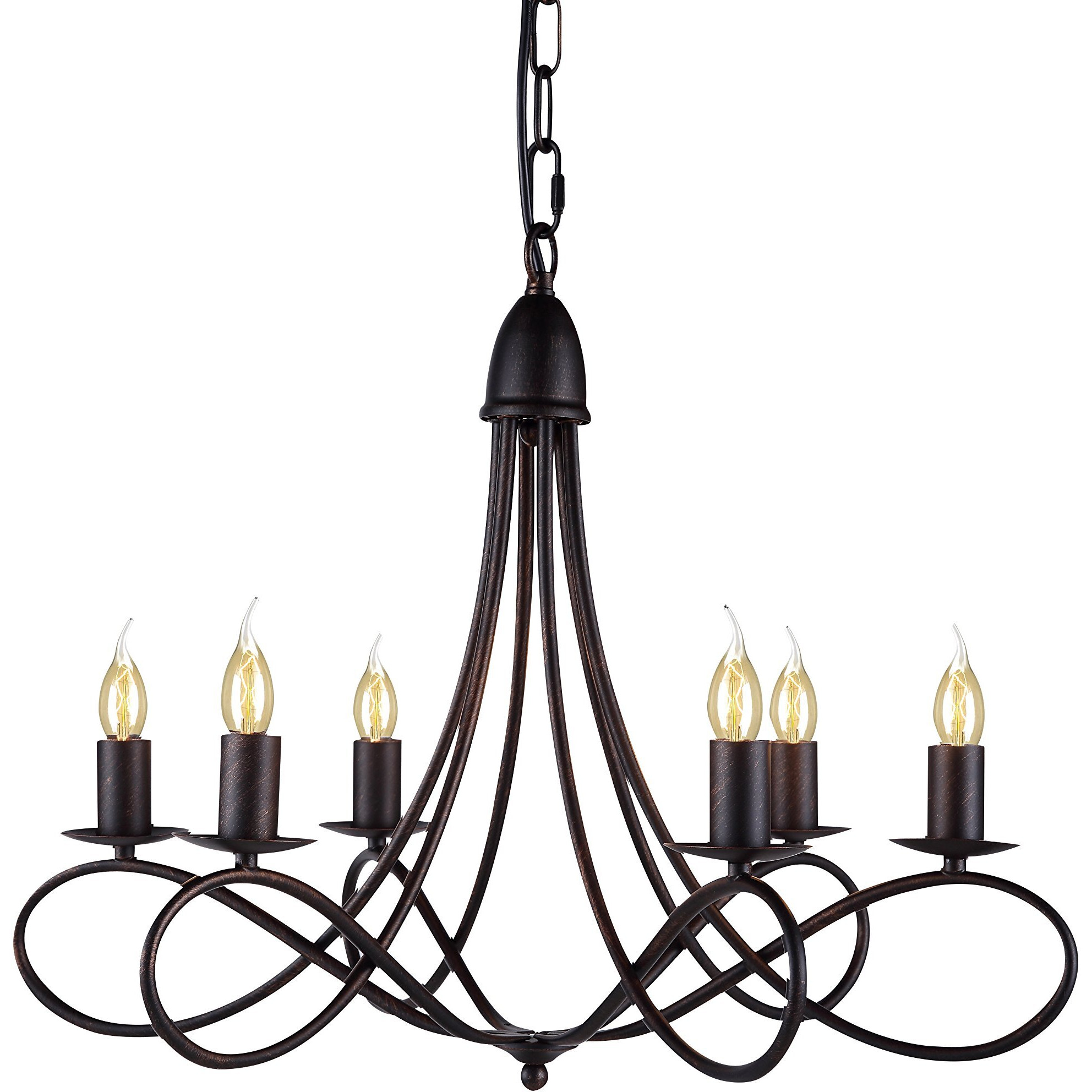 Elegant Lighting Lyndon Collection 6-Light Pendant Lamp, Dark Bronze Finish
