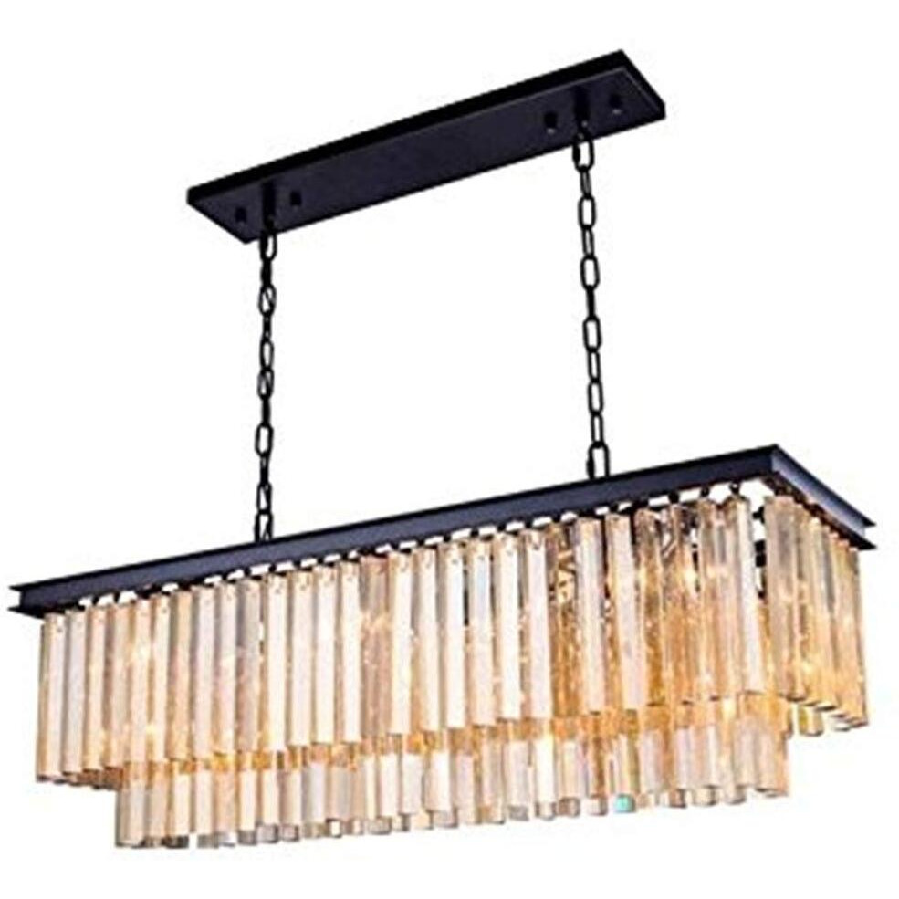 Elegant Lighting Sydney Collection 1202D40MB-GT/RC 12-Light Pendant Lamp with Royal Cut Golden Teak Crystals, Mocha Brown Finish