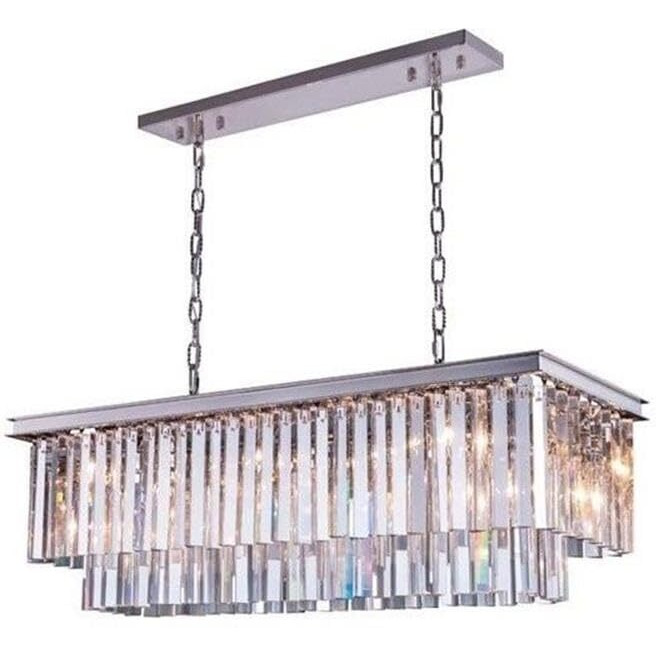 Elegant Lighting Sydney Collection 1202D40PN/RC 12-Light Pendant Lamp with Royal Cut Crystals, Polished Nickel Finish