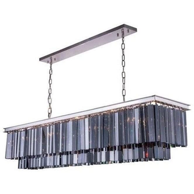 Elegant Lighting Sydney Collection 1202D60PN-SS/RC 17-Light Pendant Lamp with Royal Cut Silver Shade Crystals, Polished Nickel Finish