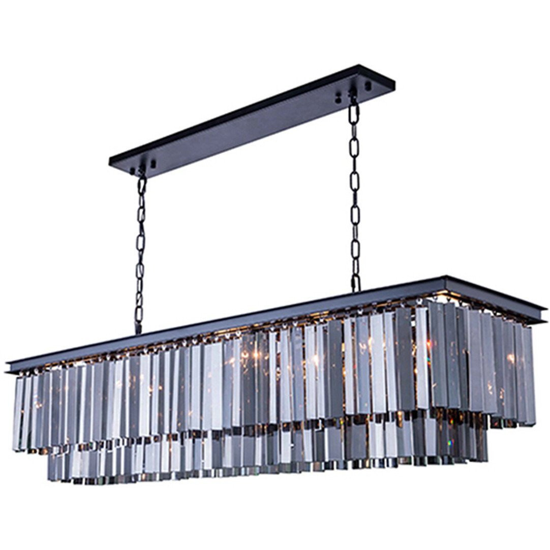 Elegant Lighting Sydney Collection 15-Light Pendant Lamp with Royal Cut Crystals, Polished Nickel Finish